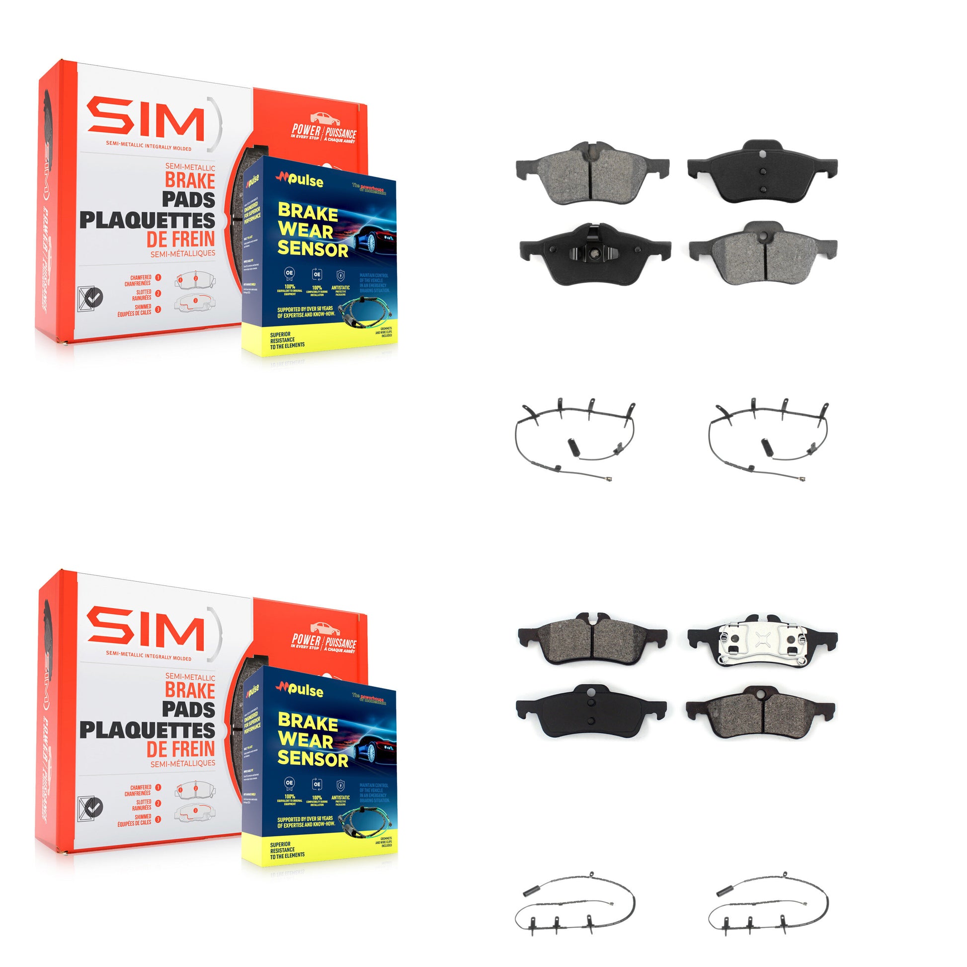 SIM KSW-100107 Disc Brake Pad for 2002-2008 Mini Cooper - Front and Rear