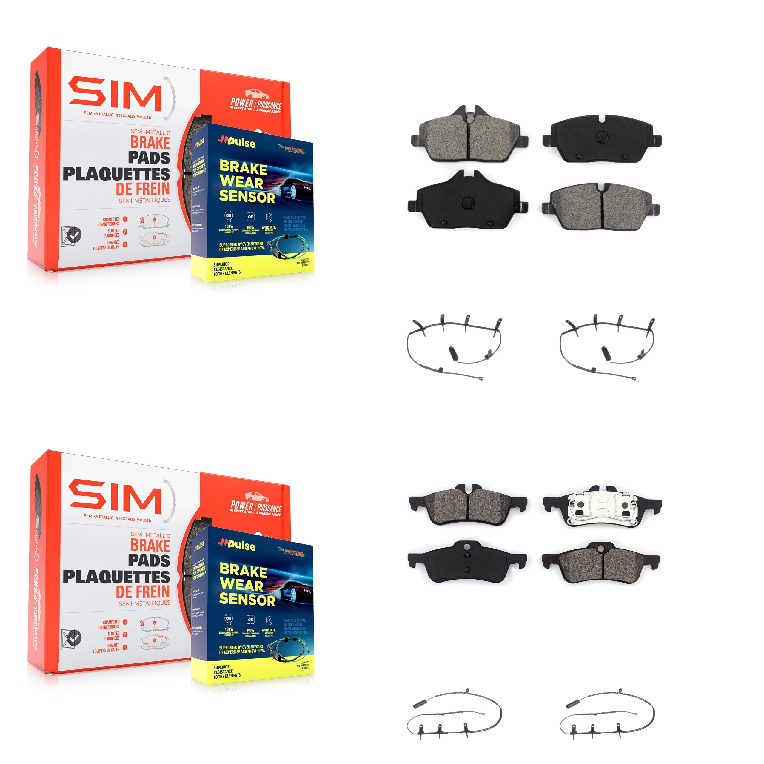 SIM KSW-100108 Disc Brake Pad for 2007-2008 Mini Cooper - Front and Rear