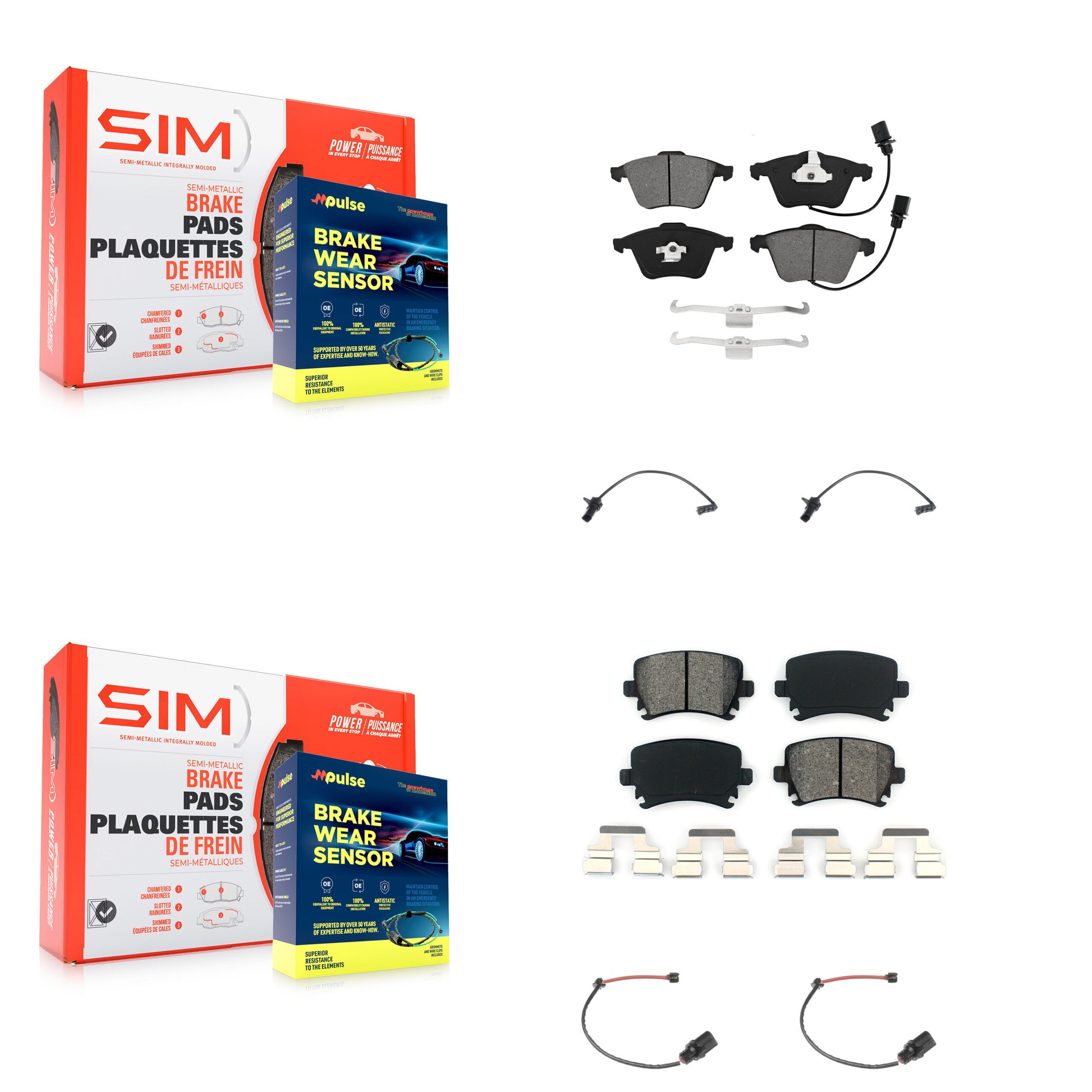 SIM KSW-100113 Disc Brake Pad for 2011 Audi A6 - Front and Rear