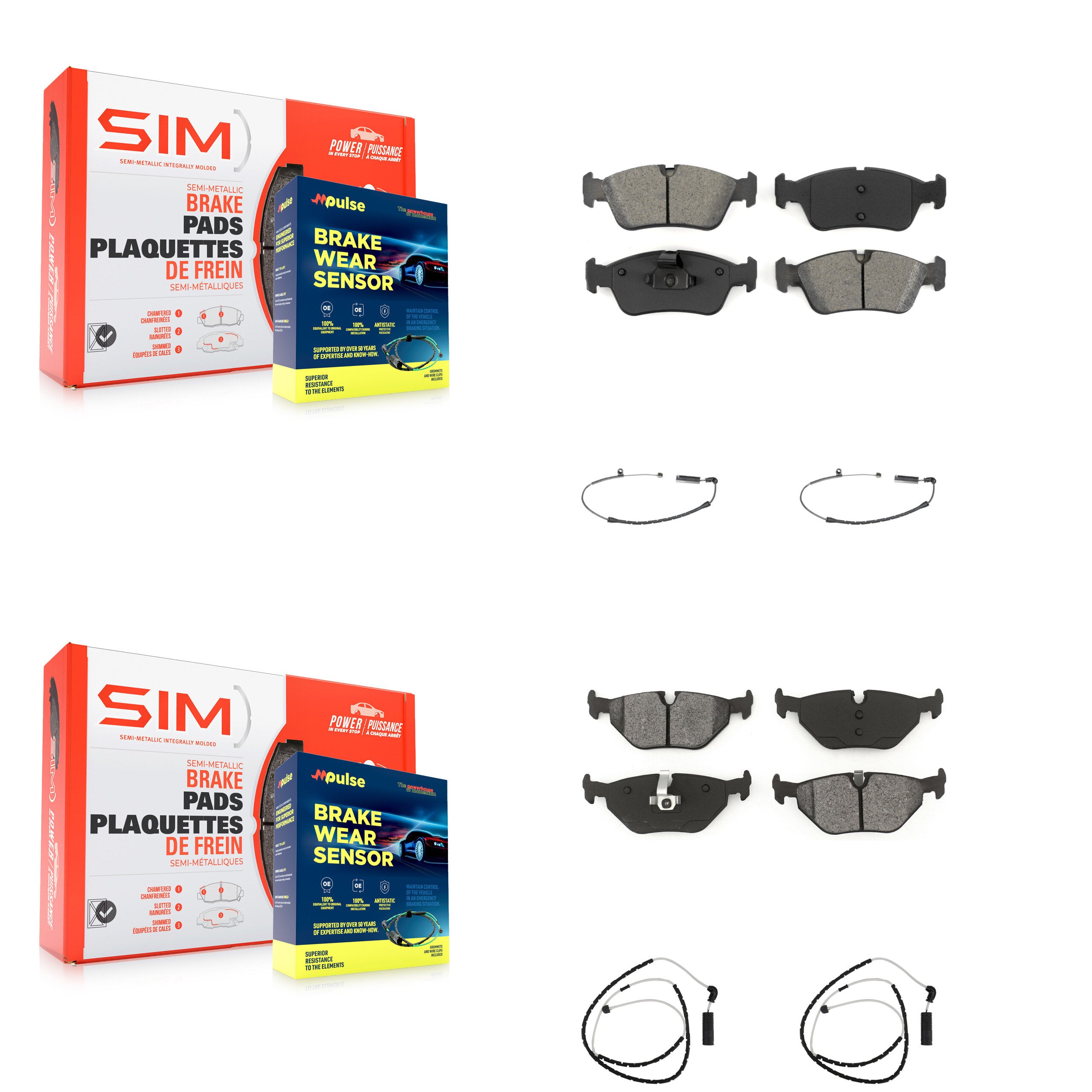 SIM KSW-100114 Disc Brake Pad for 2003-2008 BMW Z4 - Front and Rear