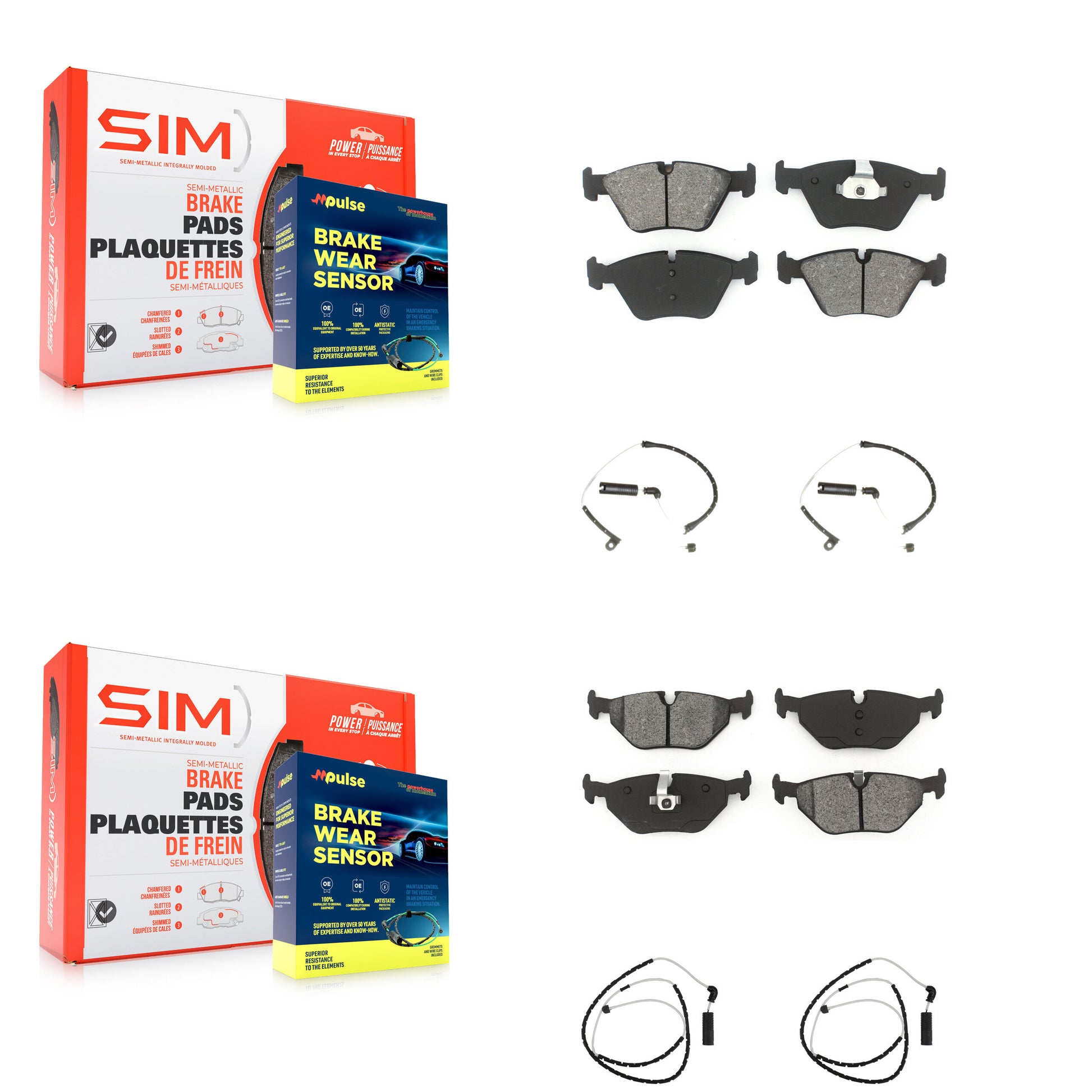 SIM KSW-100115 Disc Brake Pad for 2006-2008 BMW Z4 - Front and Rear