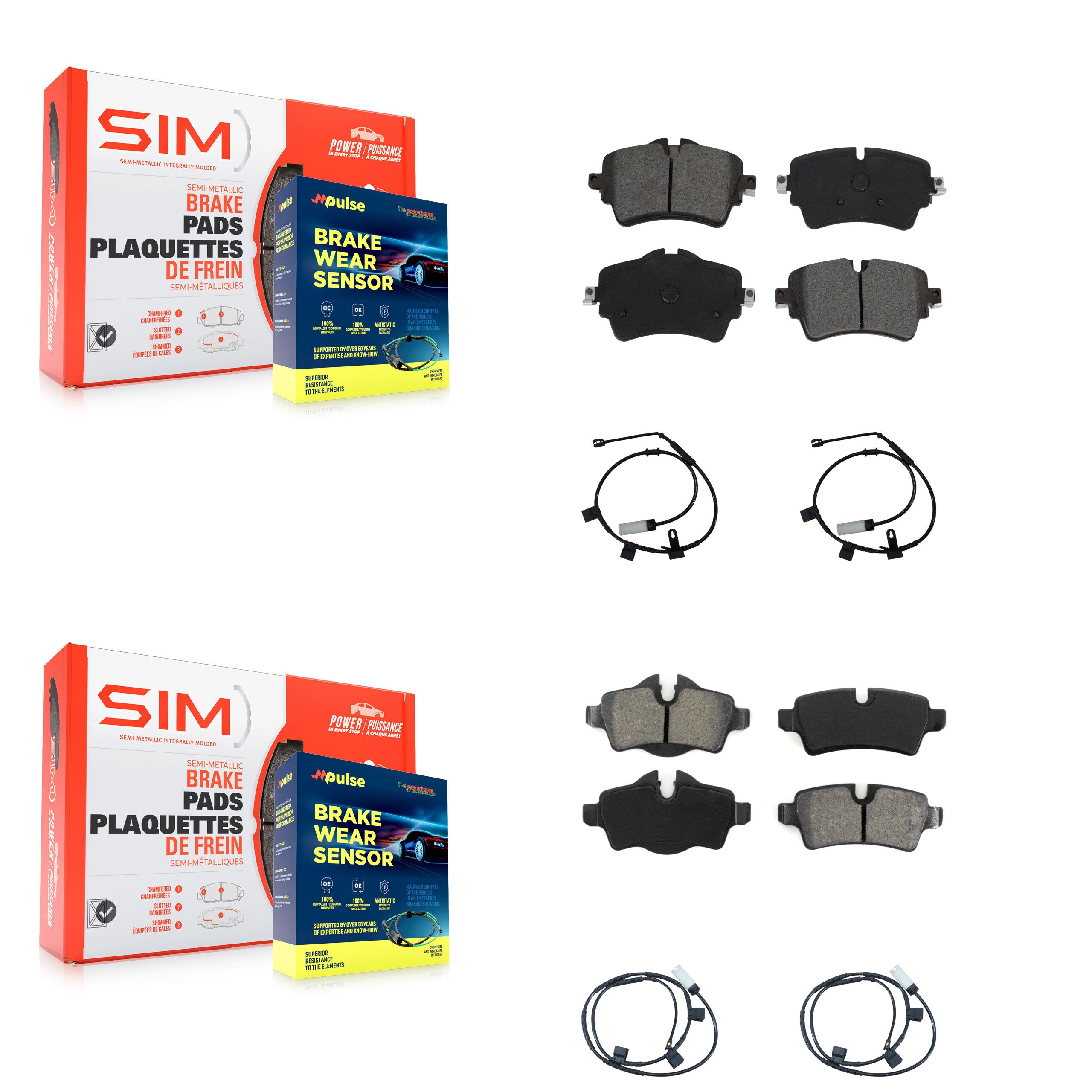 SIM KSW-100119 Disc Brake Pad for 2015 Mini Cooper - Front and Rear