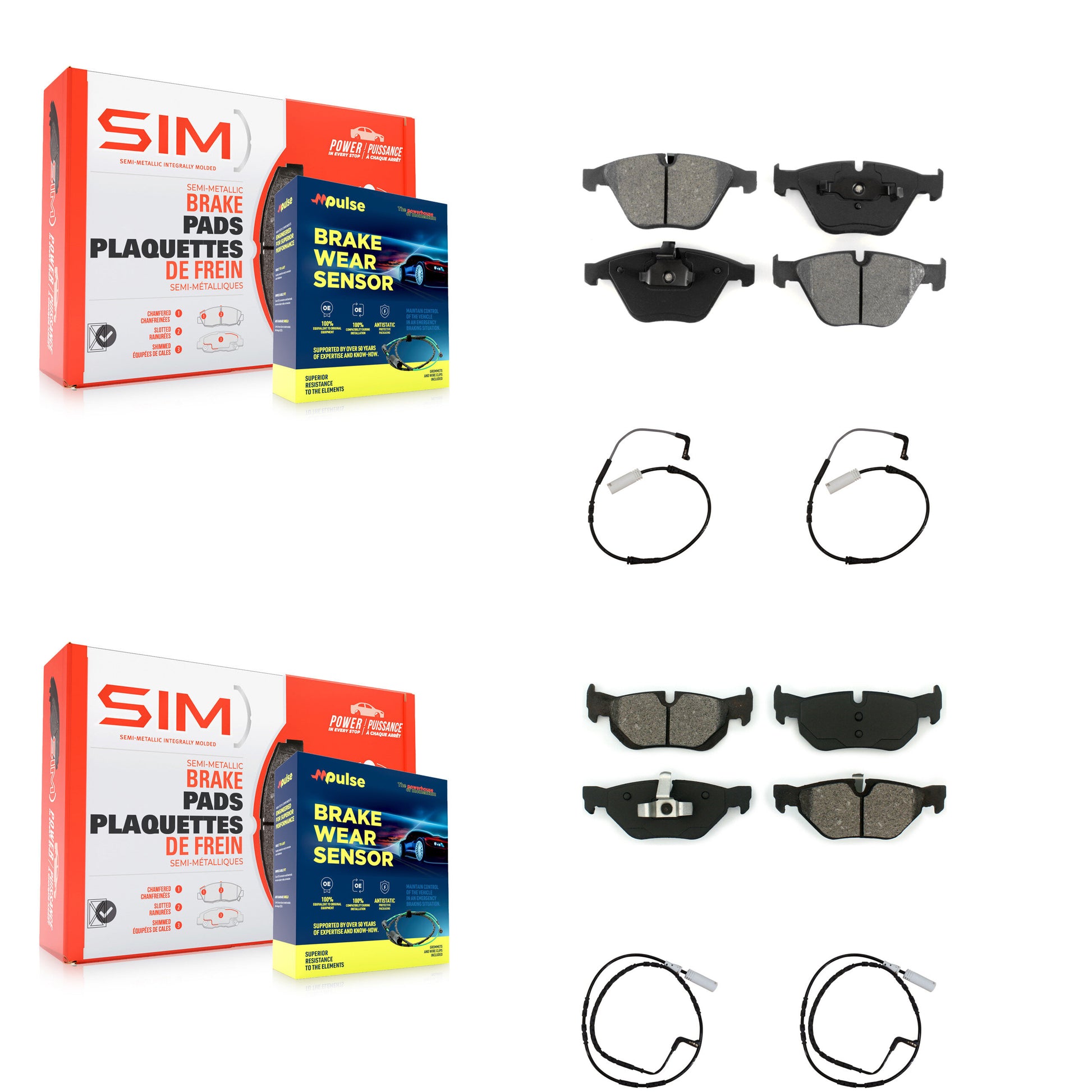 SIM KSW-100127 Disc Brake Pad for 2008-2010 BMW 323i, BMW 328i - Front and Rear
