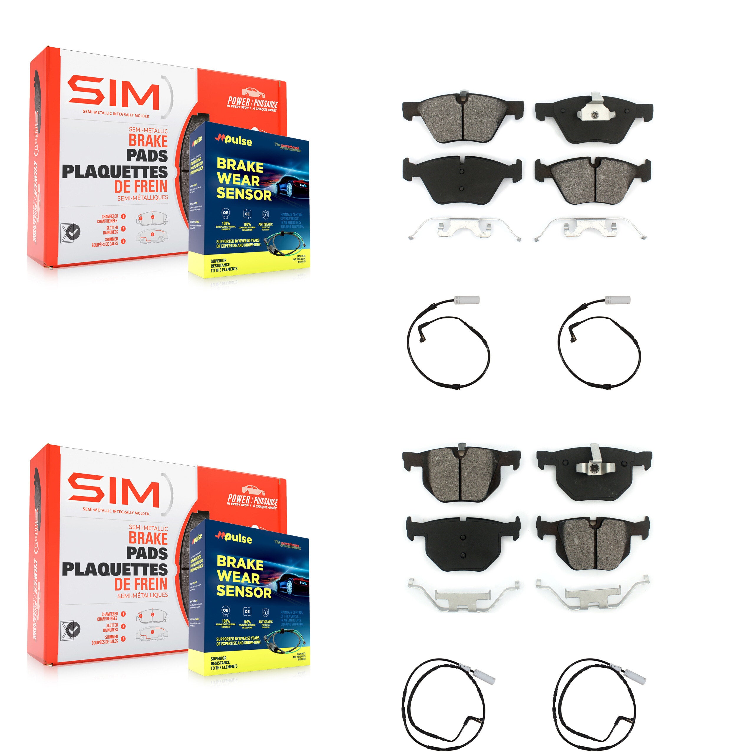 SIM KSW-100130 Disc Brake Pad for 2006 BMW 330i - Front and Rear