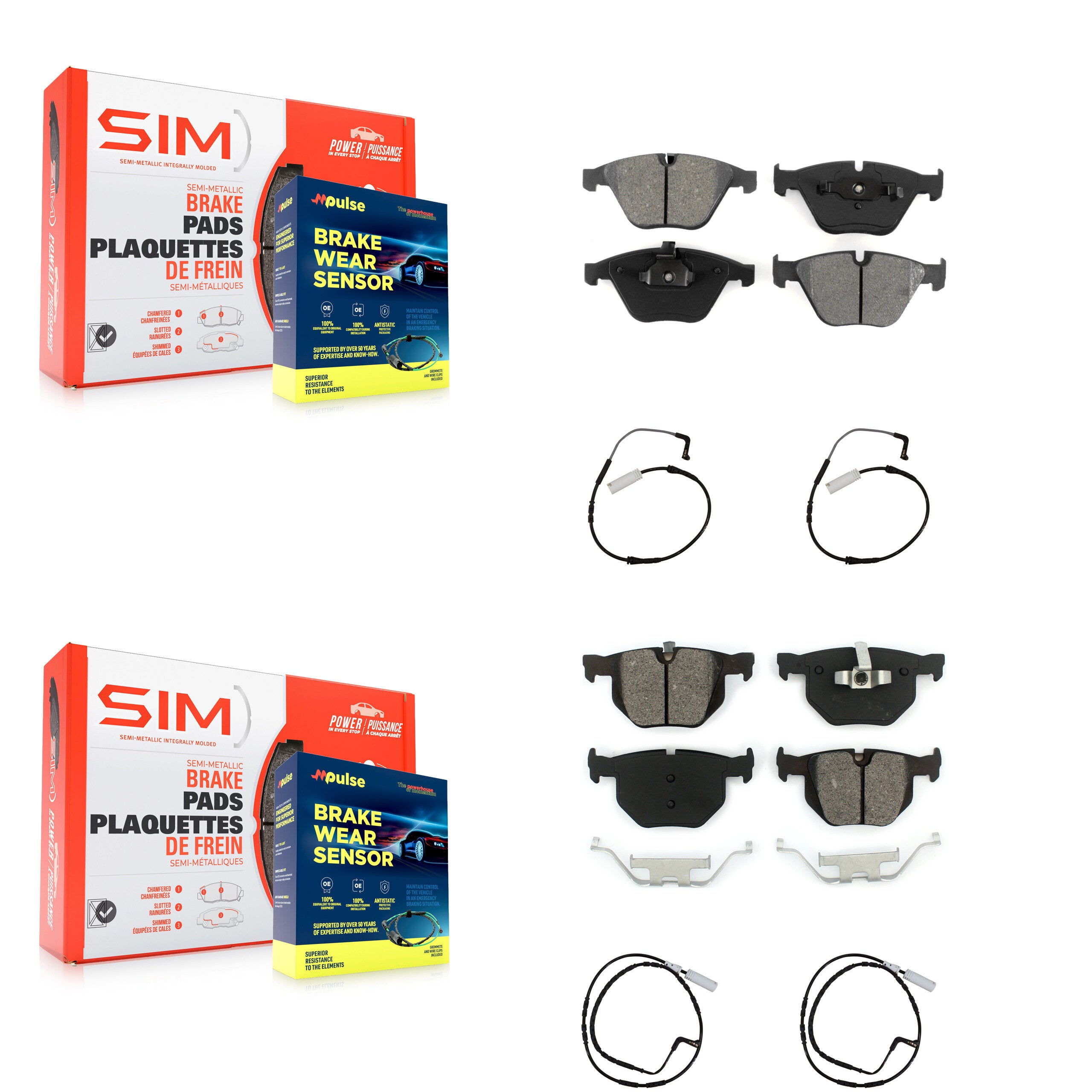 SIM KSW-100132 Disc Brake Pad for 2007-2010 BMW 335d, BMW 335i - Front and Rear