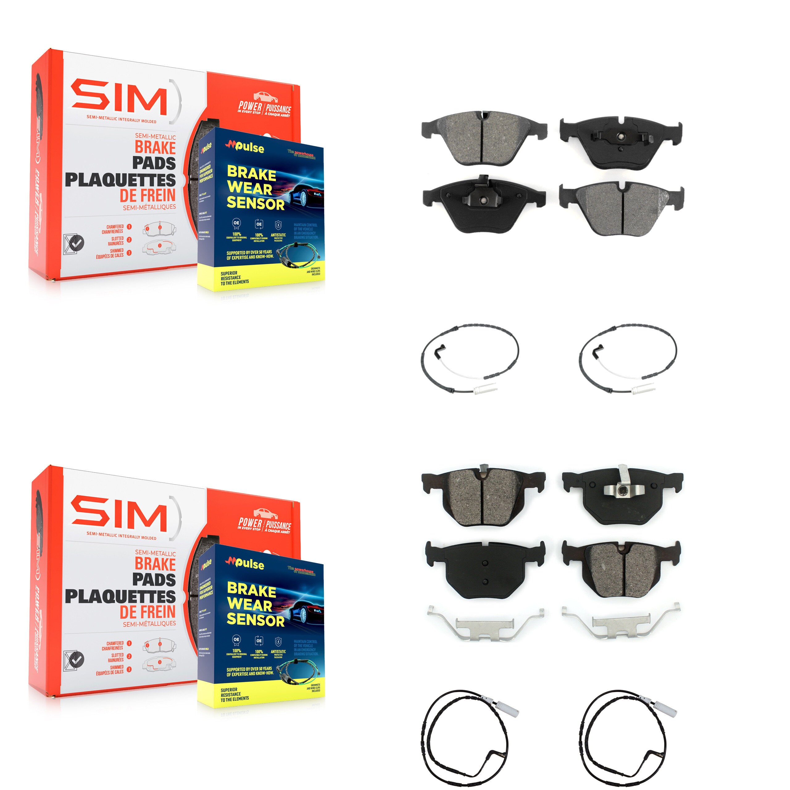 SIM KSW-100134 Disc Brake Pad for 2009-2010 BMW 335i xDrive - Front and Rear