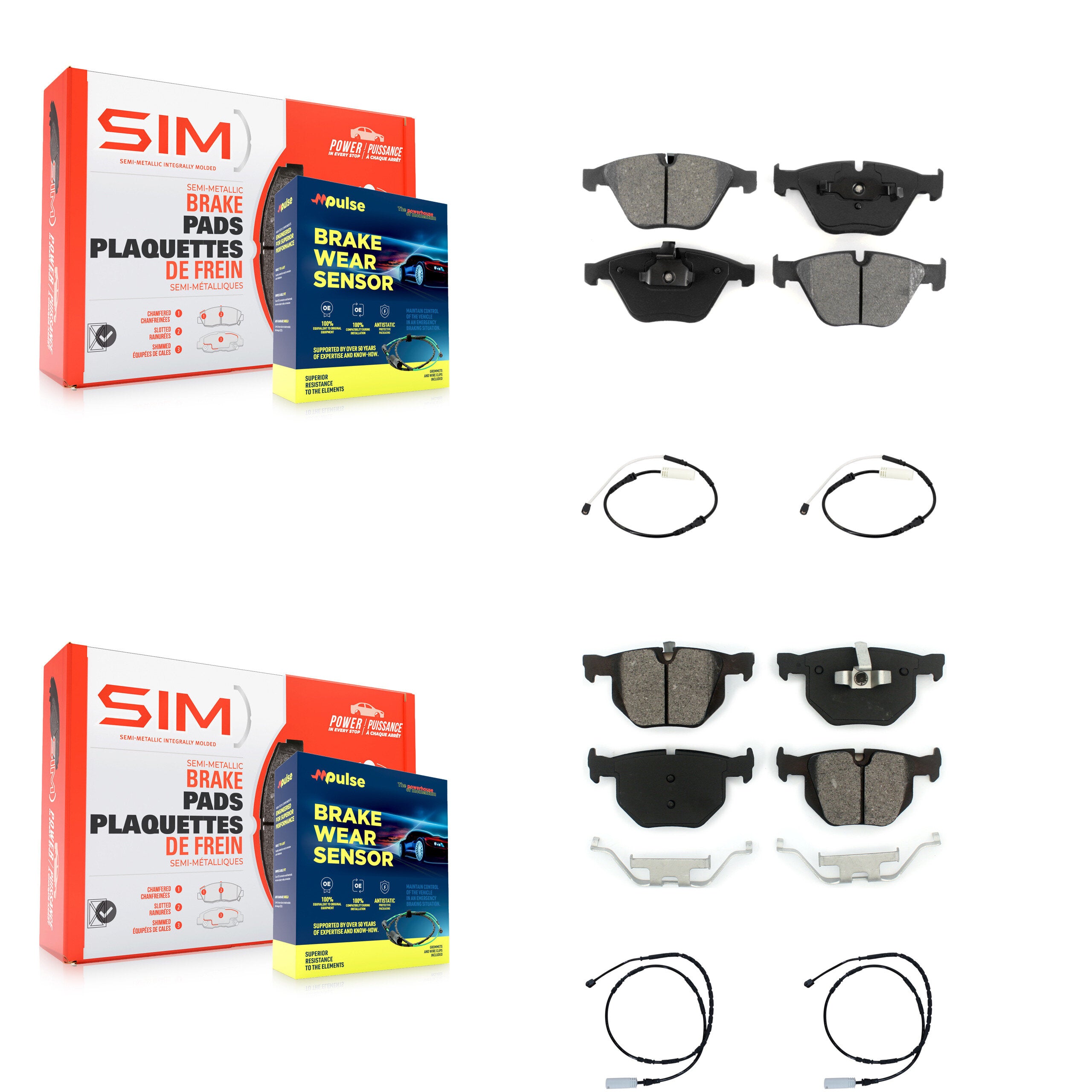 SIM KSW-100139 Disc Brake Pad for 2011-2013 BMW 335i, BMW 335d, BMW 335is - Front and Rear