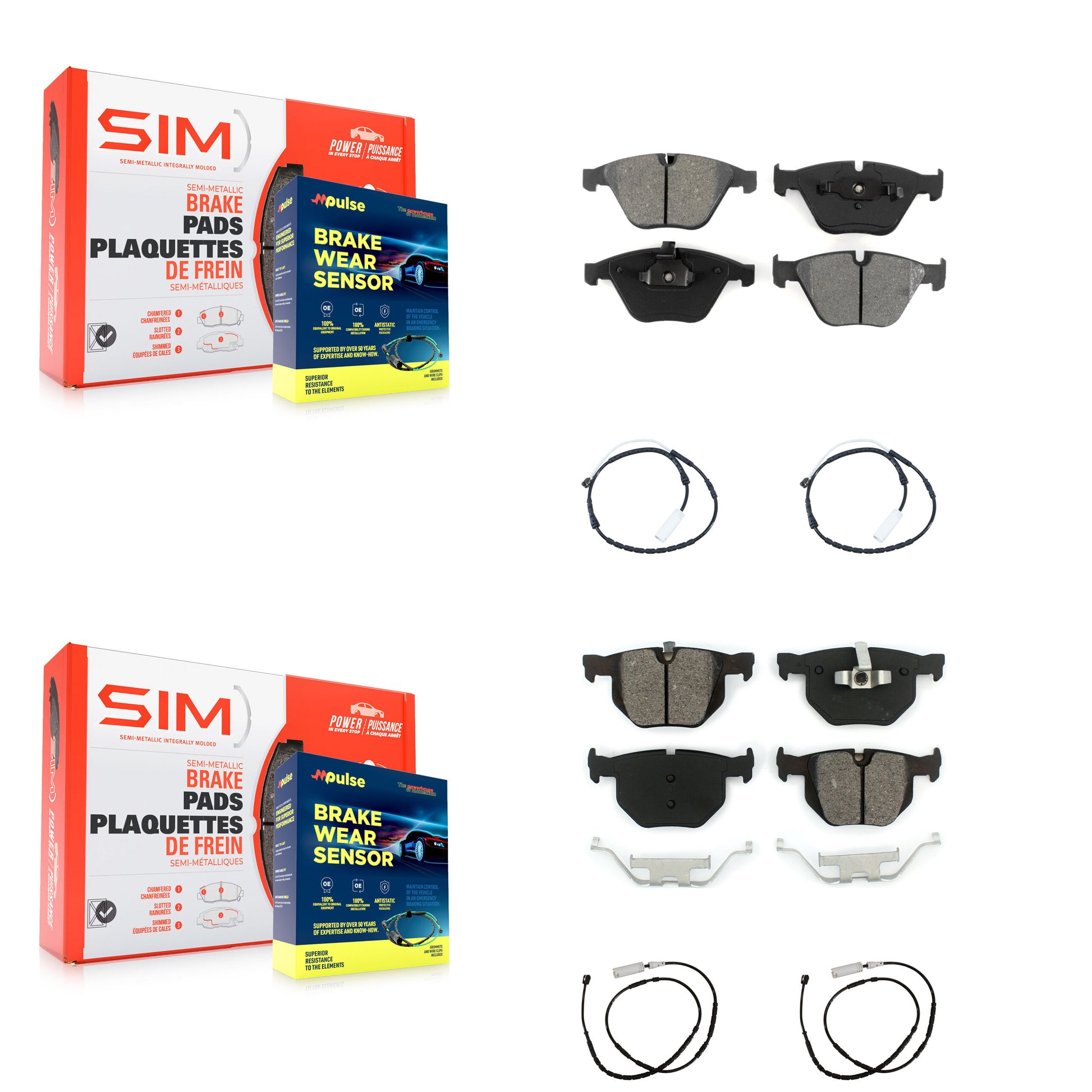 SIM KSW-100143 Disc Brake Pad for 2013 BMW X1 - Front and Rear
