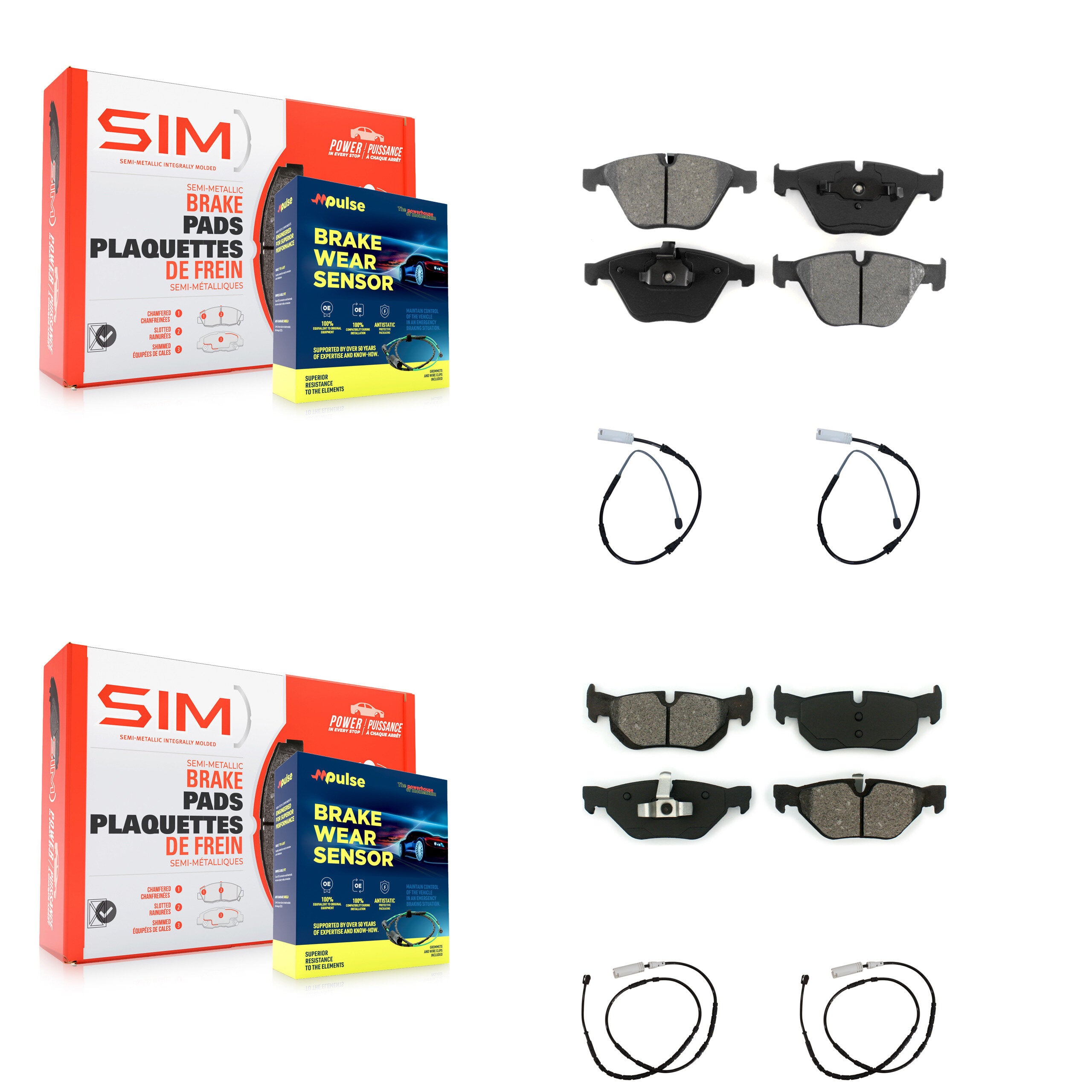 SIM KSW-100145 Disc Brake Pad for 2013-2015 BMW X1 - Front and Rear