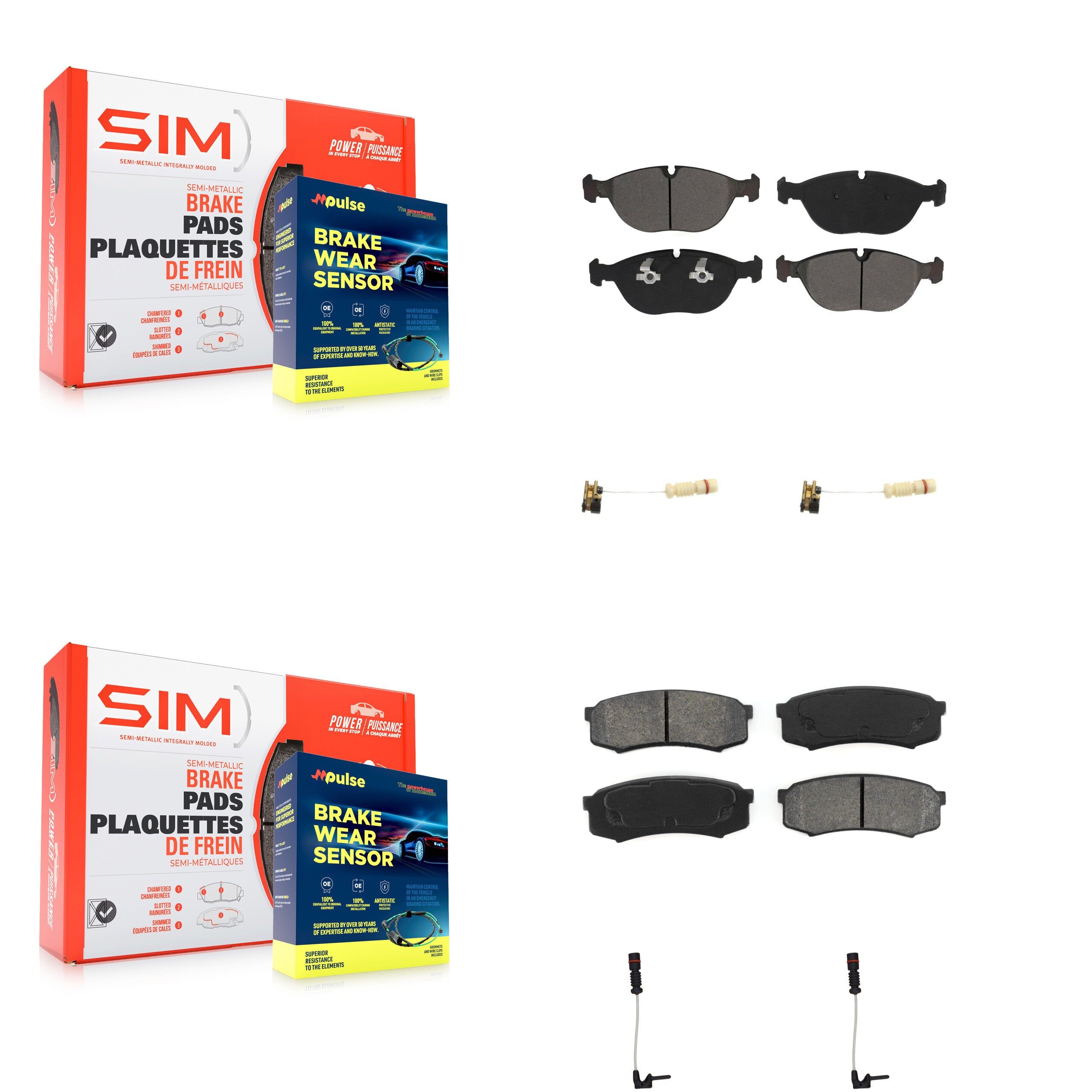 SIM KSW-100146 Disc Brake Pad for 2000 Mercedes-Benz C43 AMG - Front and Rear