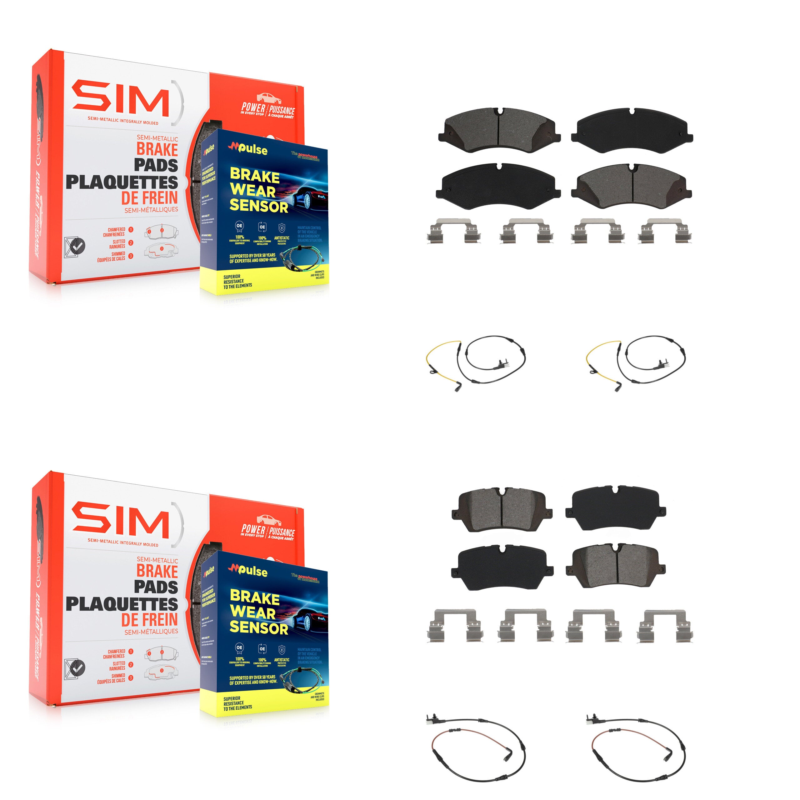 SIM KSW-100148 Disc Brake Pad for 2014-2017 Land Rover Discovery, Land Rover Range Rover, Land Rover Range Rover Sport - Front and Rear