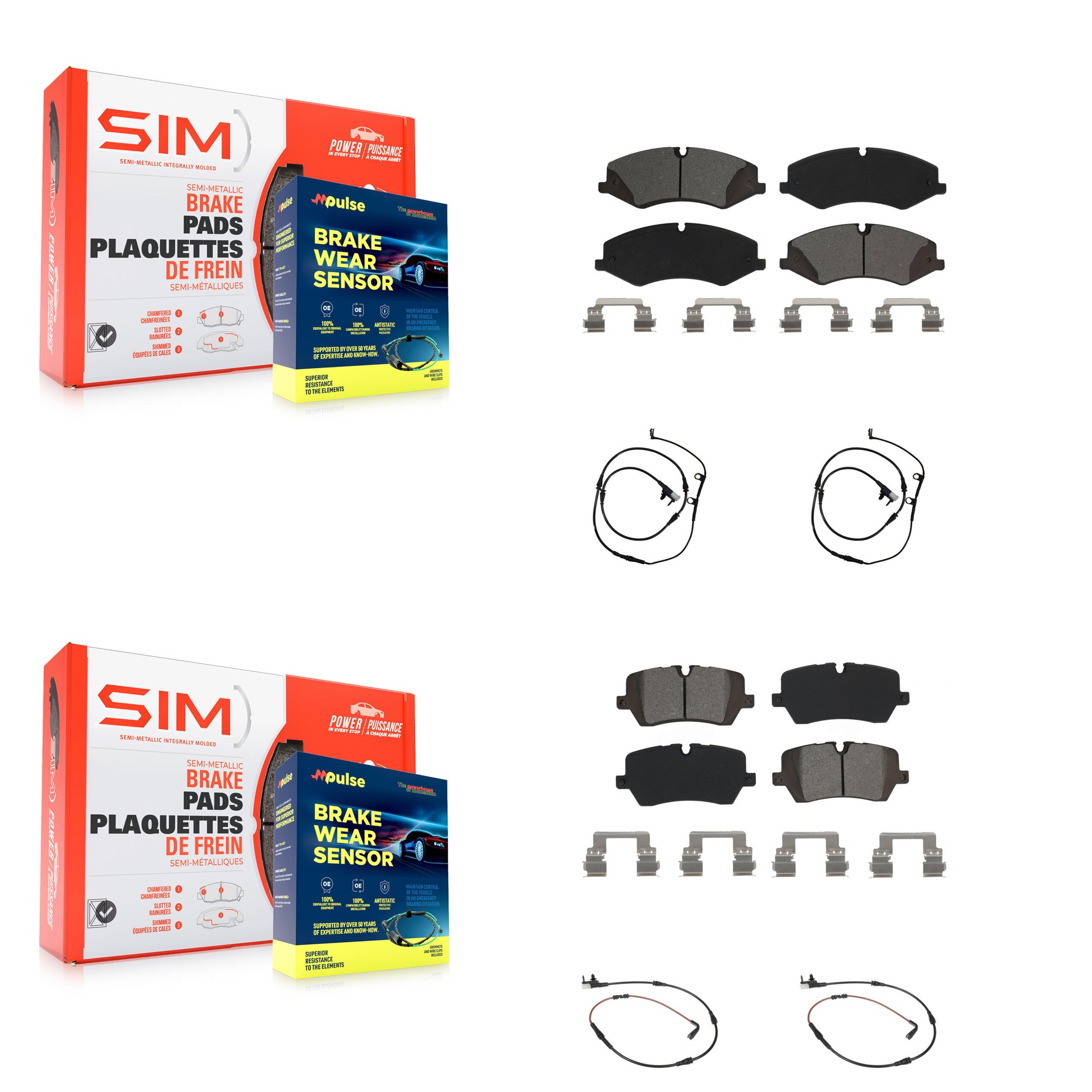 SIM KSW-100149 Disc Brake Pad for 2016-2017 Land Rover Range Rover, Land Rover Range Rover Sport - Front and Rear