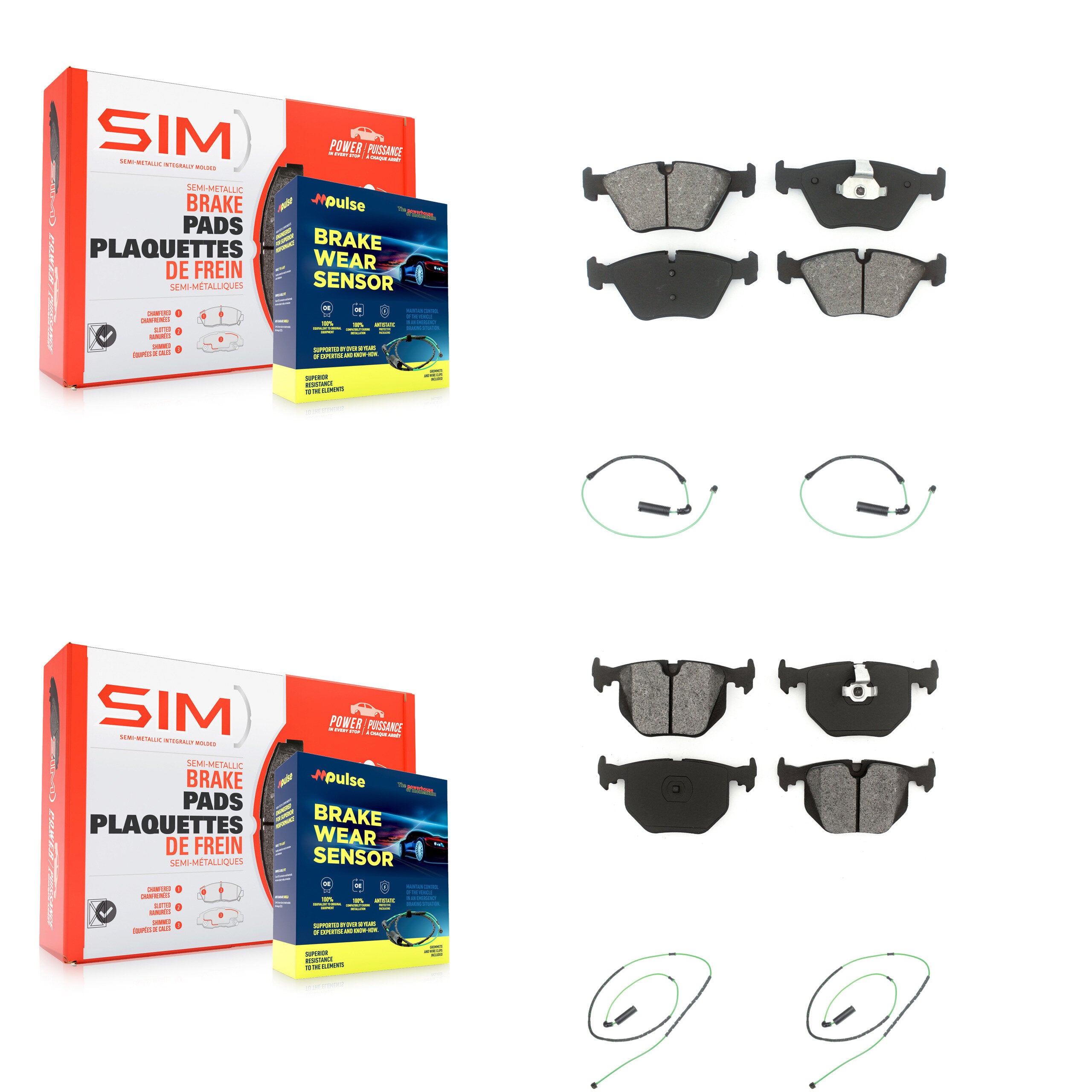 SIM KSW-100151 Disc Brake Pad for 2005-2006 BMW M3 - Front and Rear