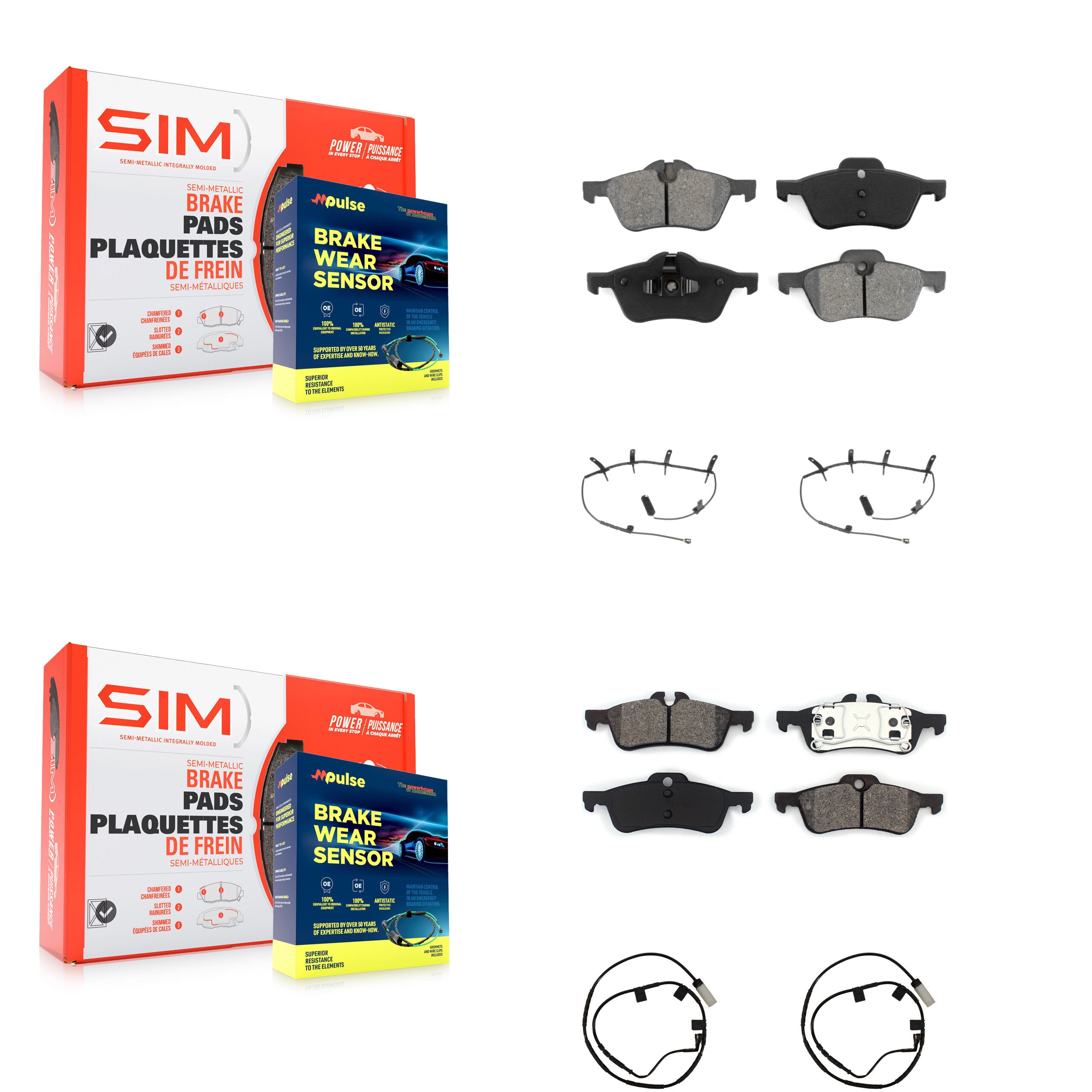 SIM KSW-100153 Disc Brake Pad for 2006 Mini Cooper - Front and Rear