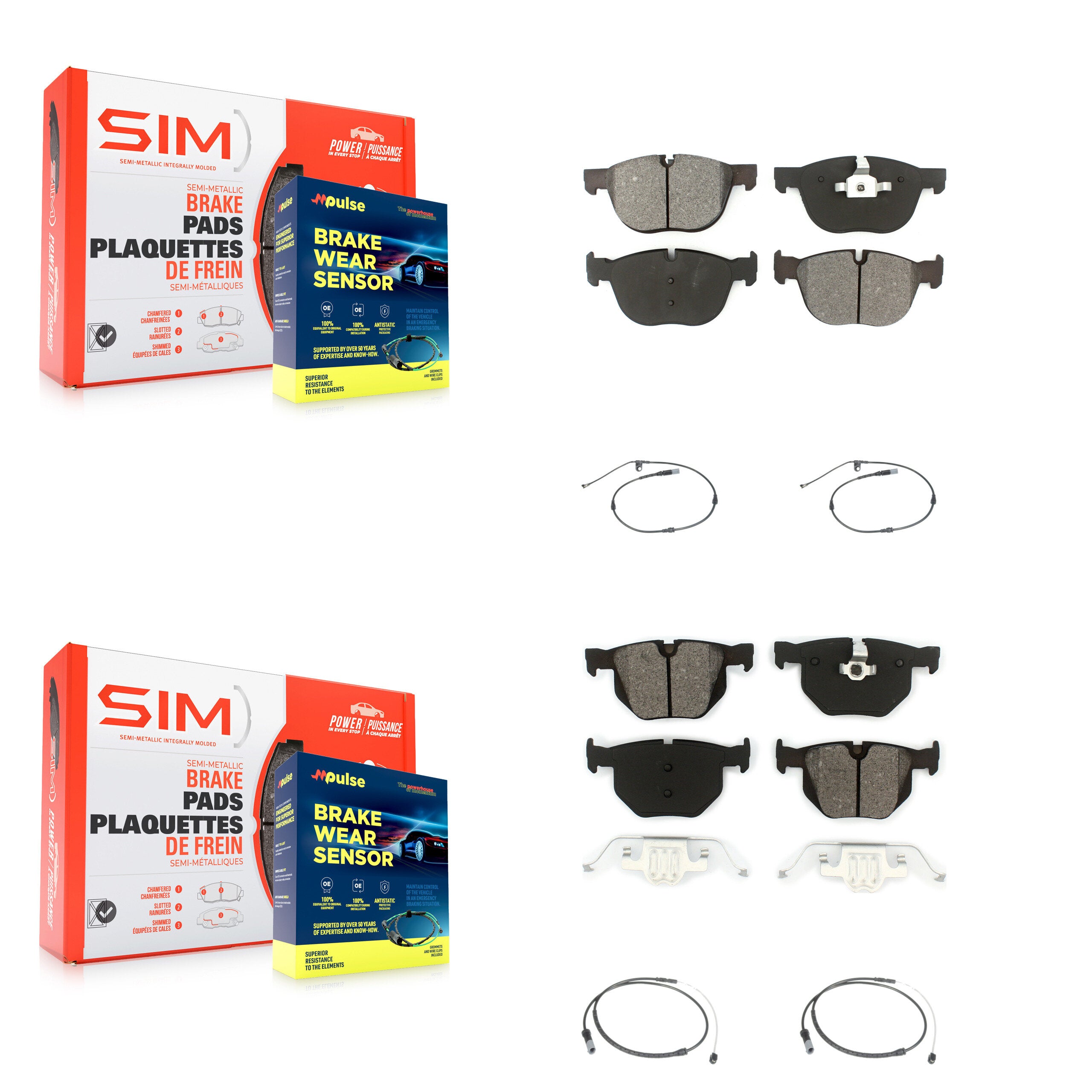 SIM KSW-100158 Disc Brake Pad for 2011-2019 BMW X6, BMW X5 - Front and Rear