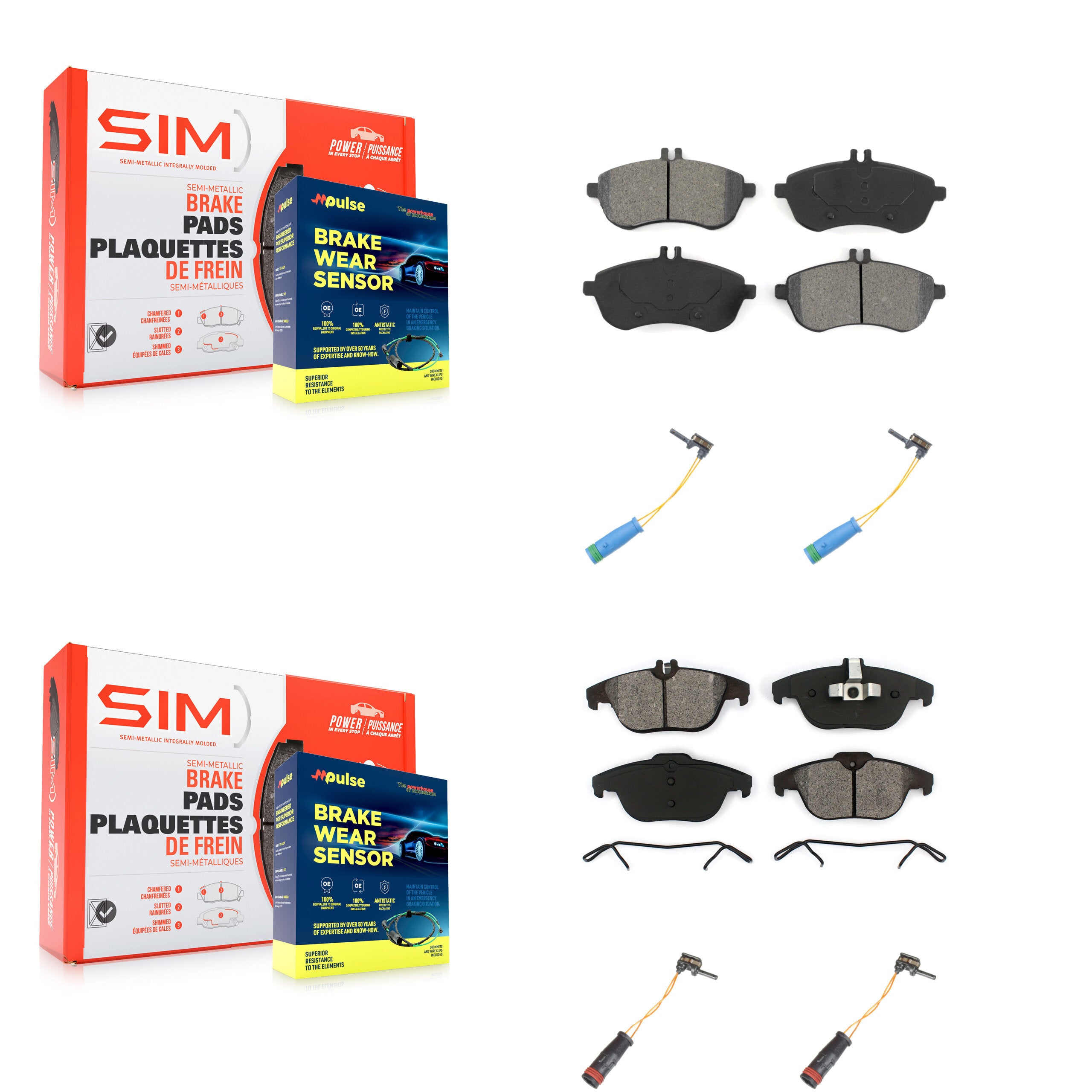 SIM KSW-100162 Disc Brake Pad for 2012 Mercedes-Benz C250 - Front and Rear
