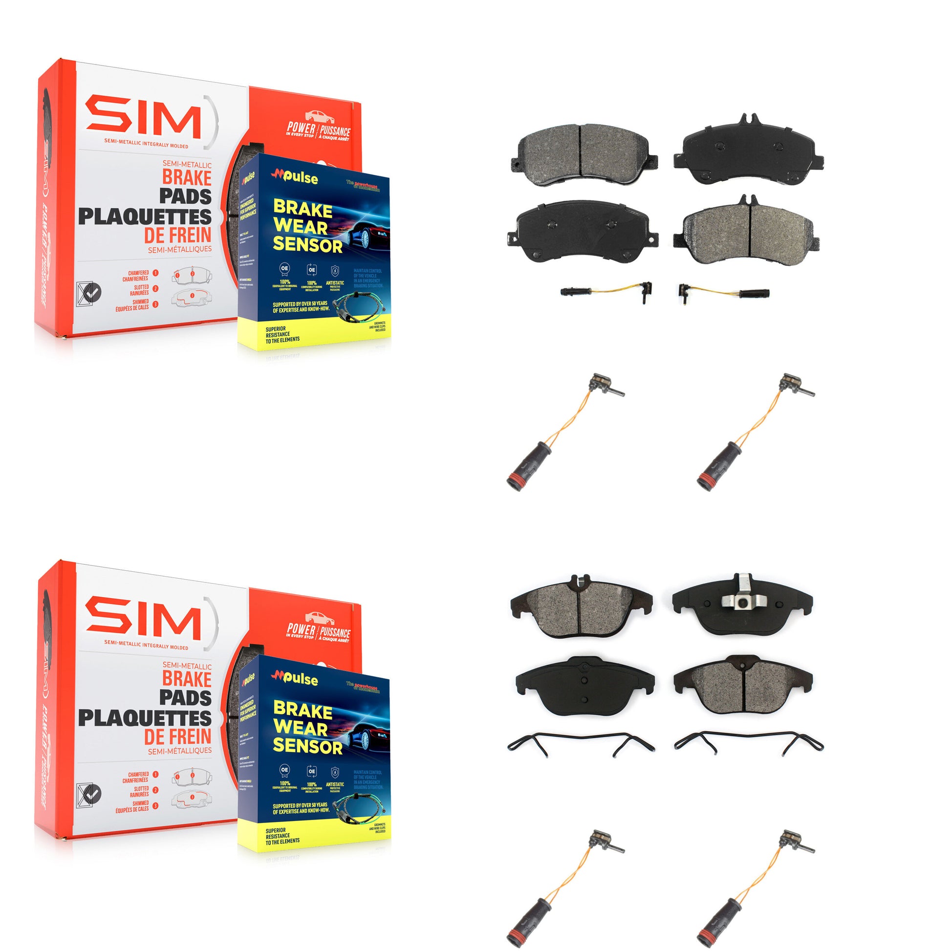 SIM KSW-100163 Disc Brake Pad for 2010-2015 Mercedes-Benz GLK250, Mercedes-Benz GLK350 - Front and Rear