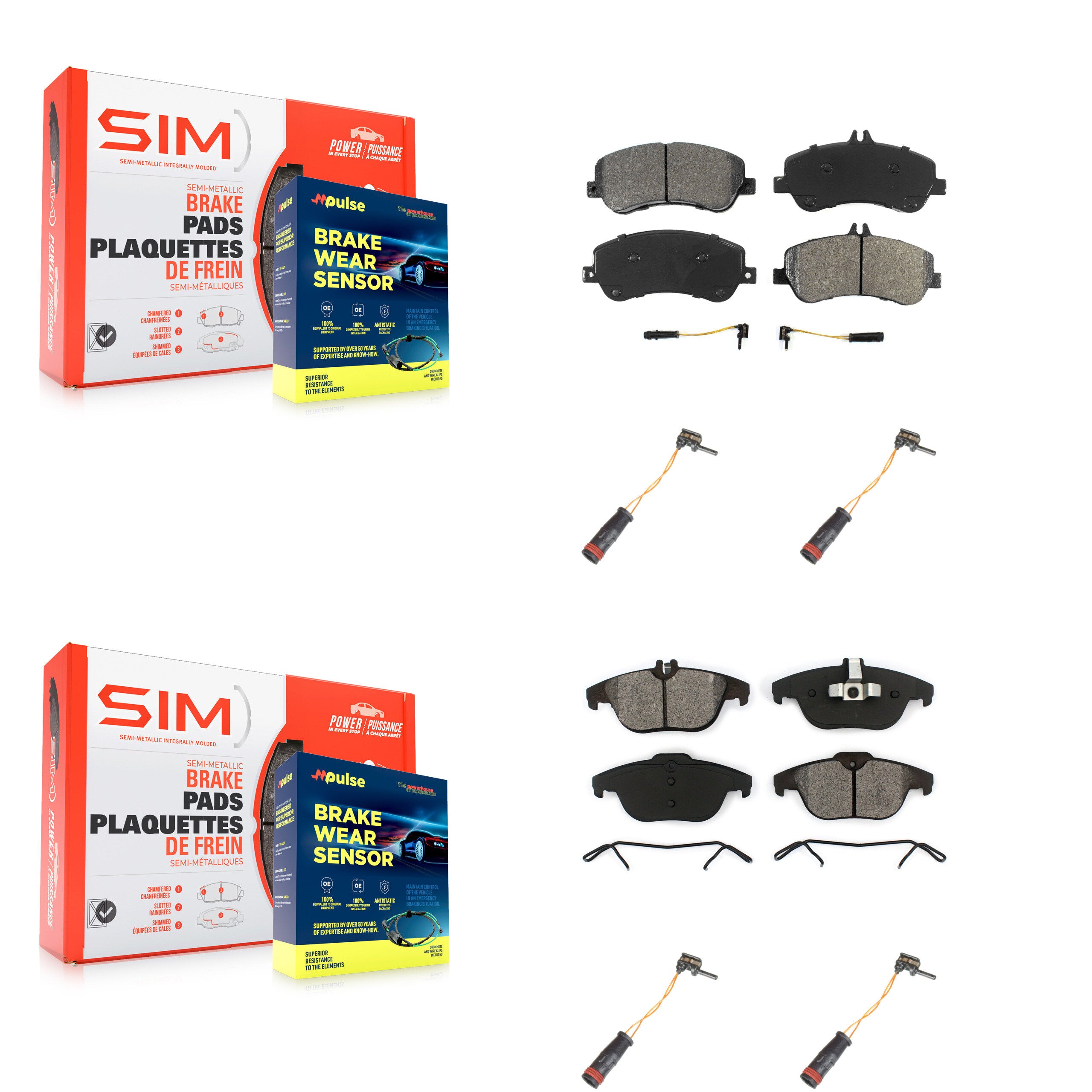 SIM KSW-100163 Disc Brake Pad for 2010-2015 Mercedes-Benz GLK250, Mercedes-Benz GLK350 - Front and Rear