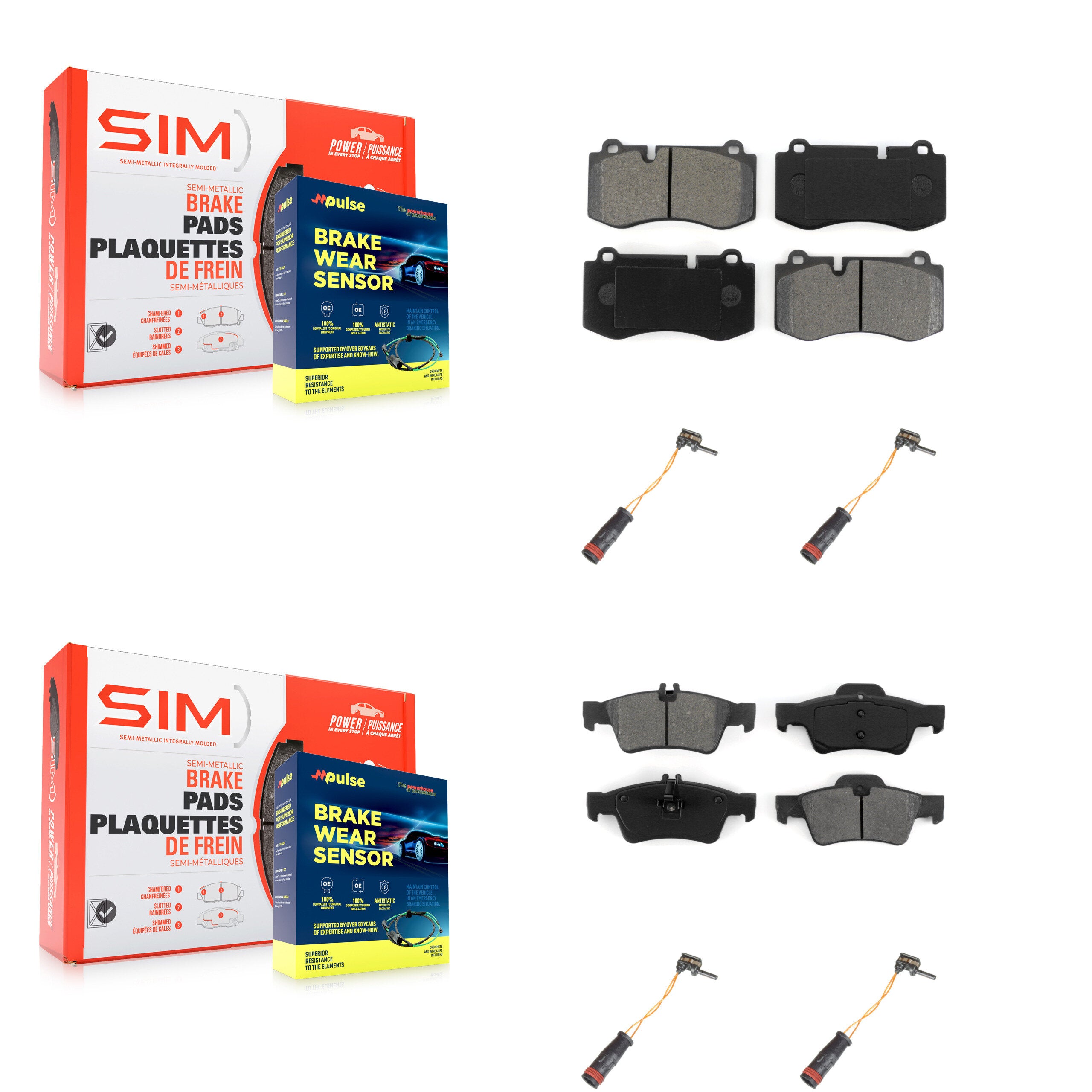 SIM KSW-100167 Disc Brake Pad for 2007-2014 Mercedes-Benz CL550, Mercedes-Benz SL550 - Front and Rear