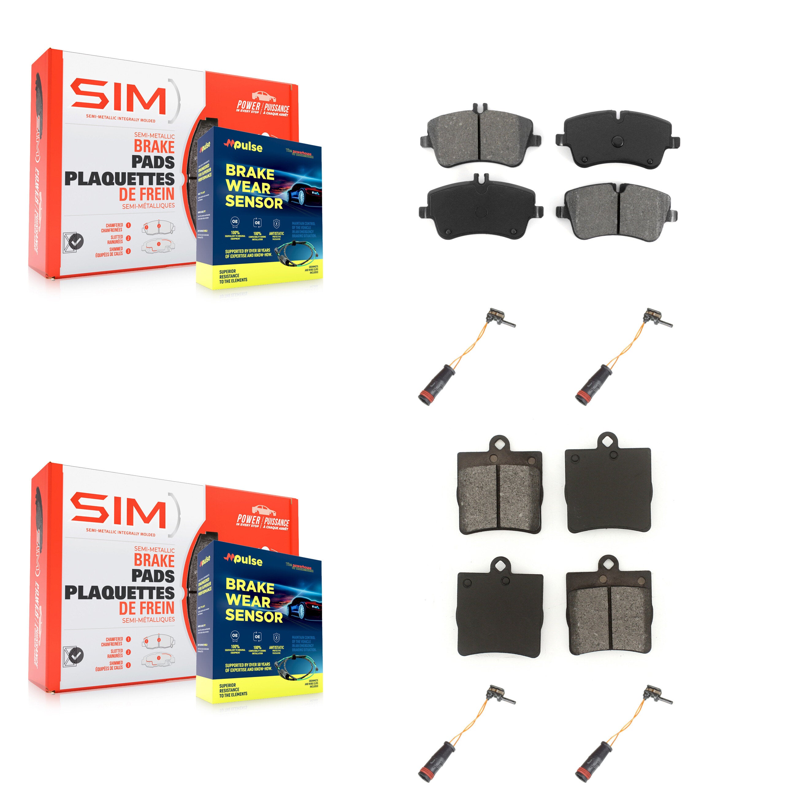 SIM KSW-100172 Disc Brake Pad for 2001-2005 Mercedes-Benz C230, Mercedes-Benz C240 - Front and Rear