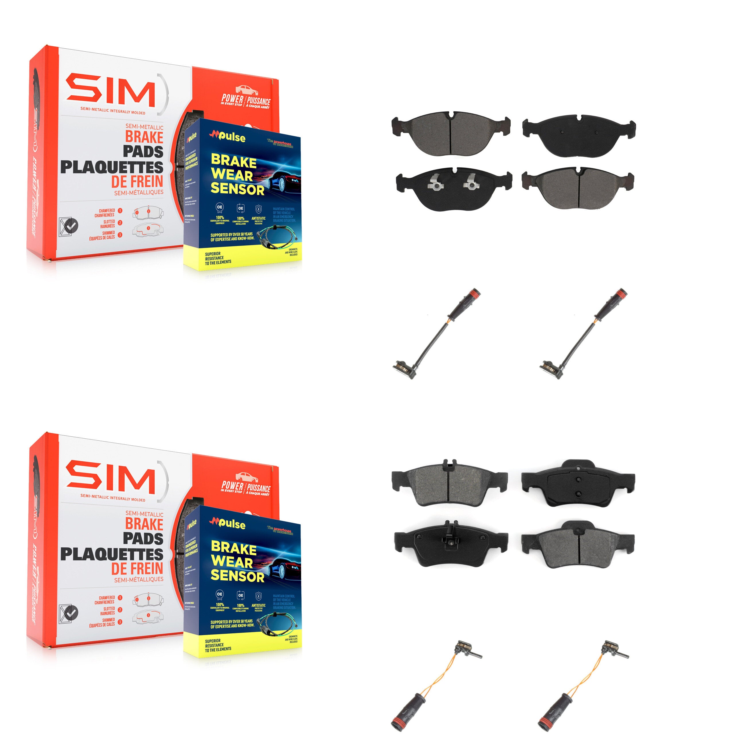 SIM KSW-100176 Disc Brake Pad for 2003-2006 Mercedes-Benz S430, Mercedes-Benz S500 - Front and Rear