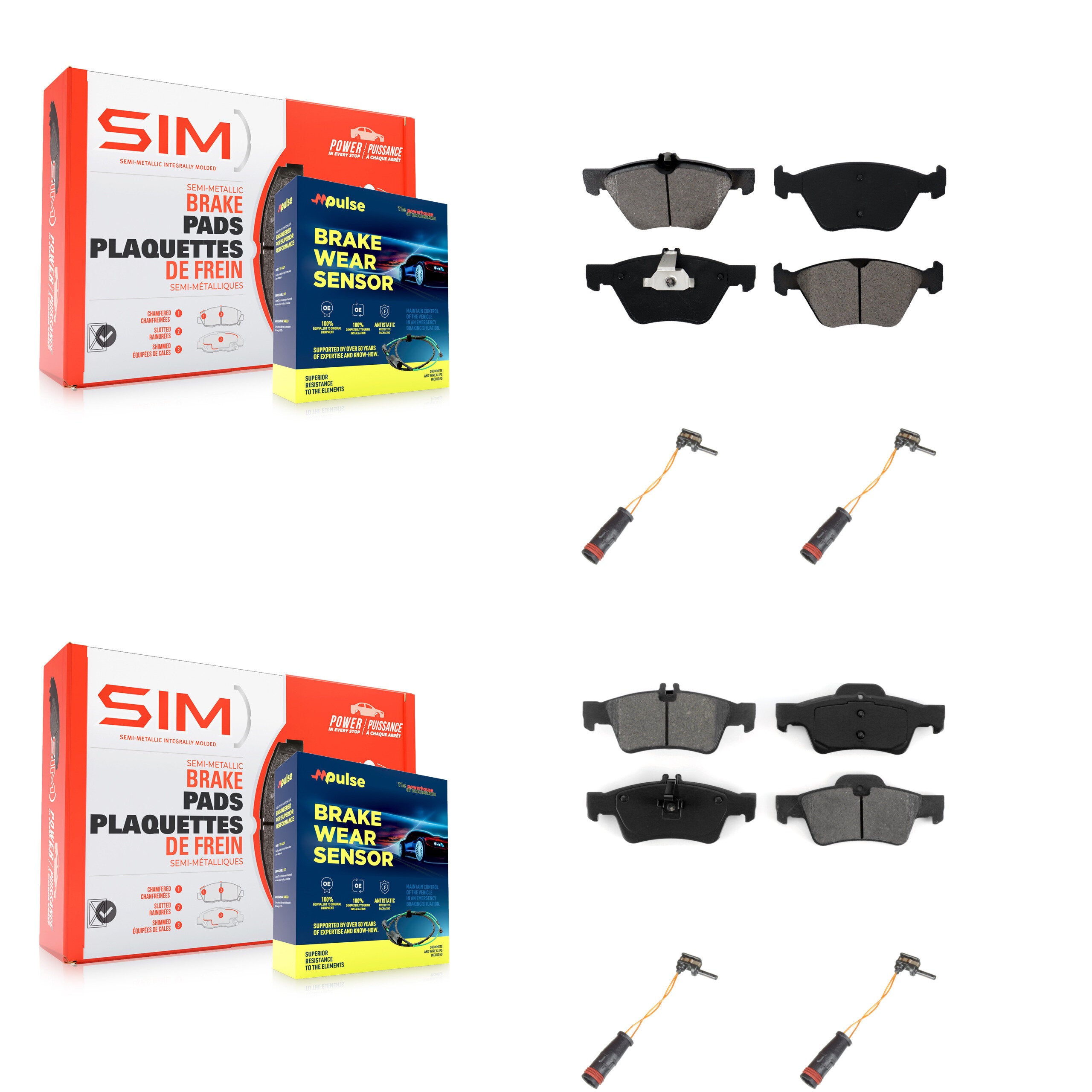 SIM KSW-100179 Disc Brake Pad for 2006-2009 Mercedes-Benz E300, Mercedes-Benz E350 - Front and Rear