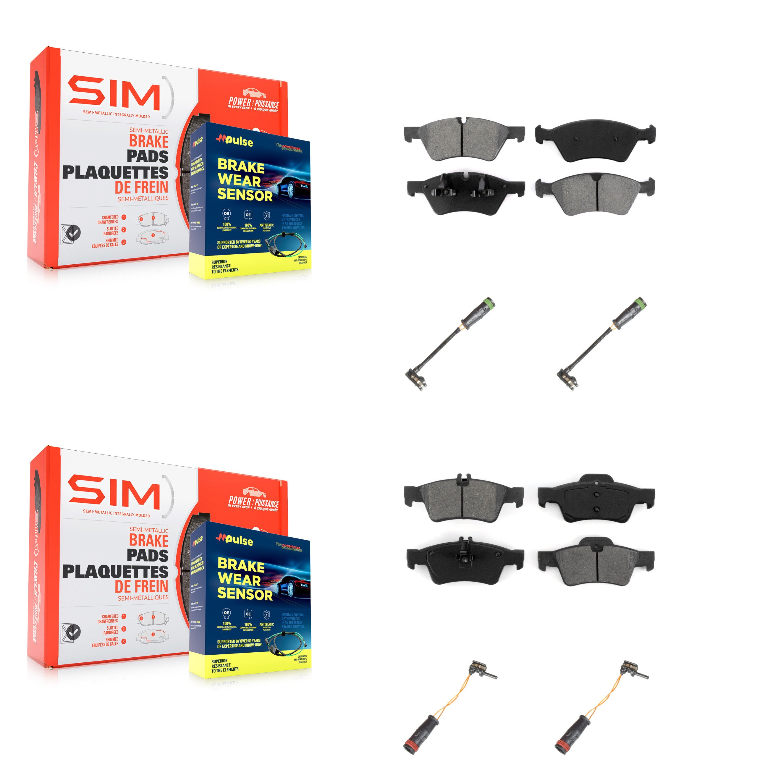 SIM KSW-100180 Disc Brake Pad for 2007-2009 Mercedes-Benz E550 - Front and Rear