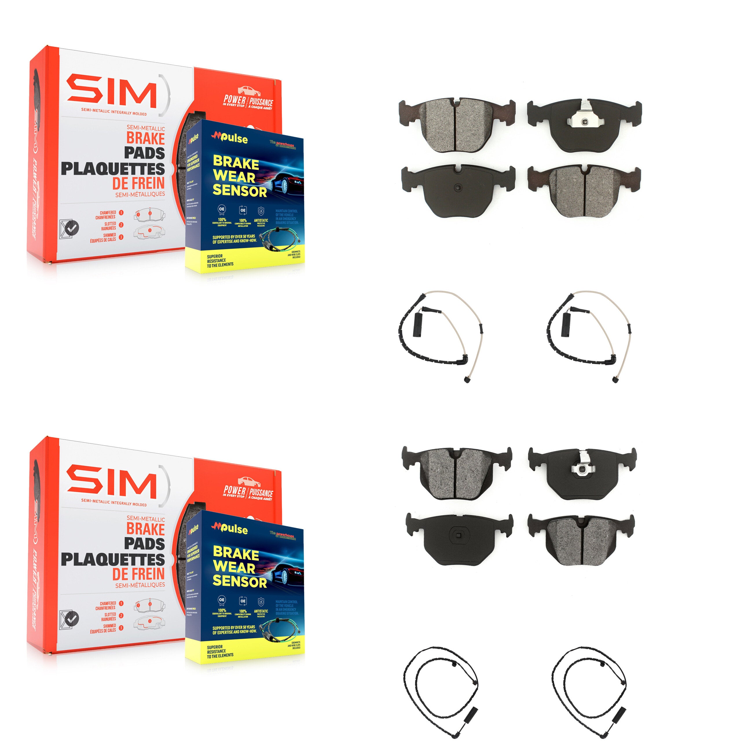 SIM KSW-100189 Disc Brake Pad for 2003-2005 Land Rover Range Rover - Front and Rear