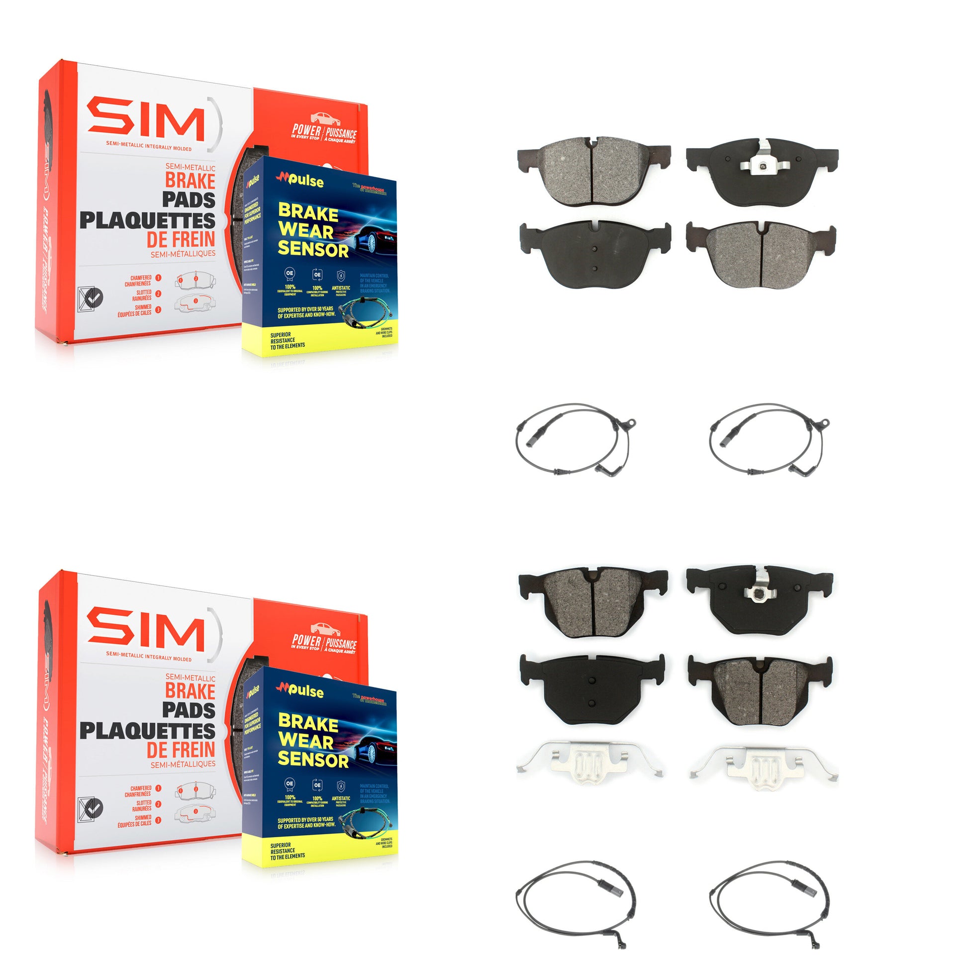 SIM KSW-100190 Disc Brake Pad for 2007-2010 BMW X6, BMW X5 - Front and Rear