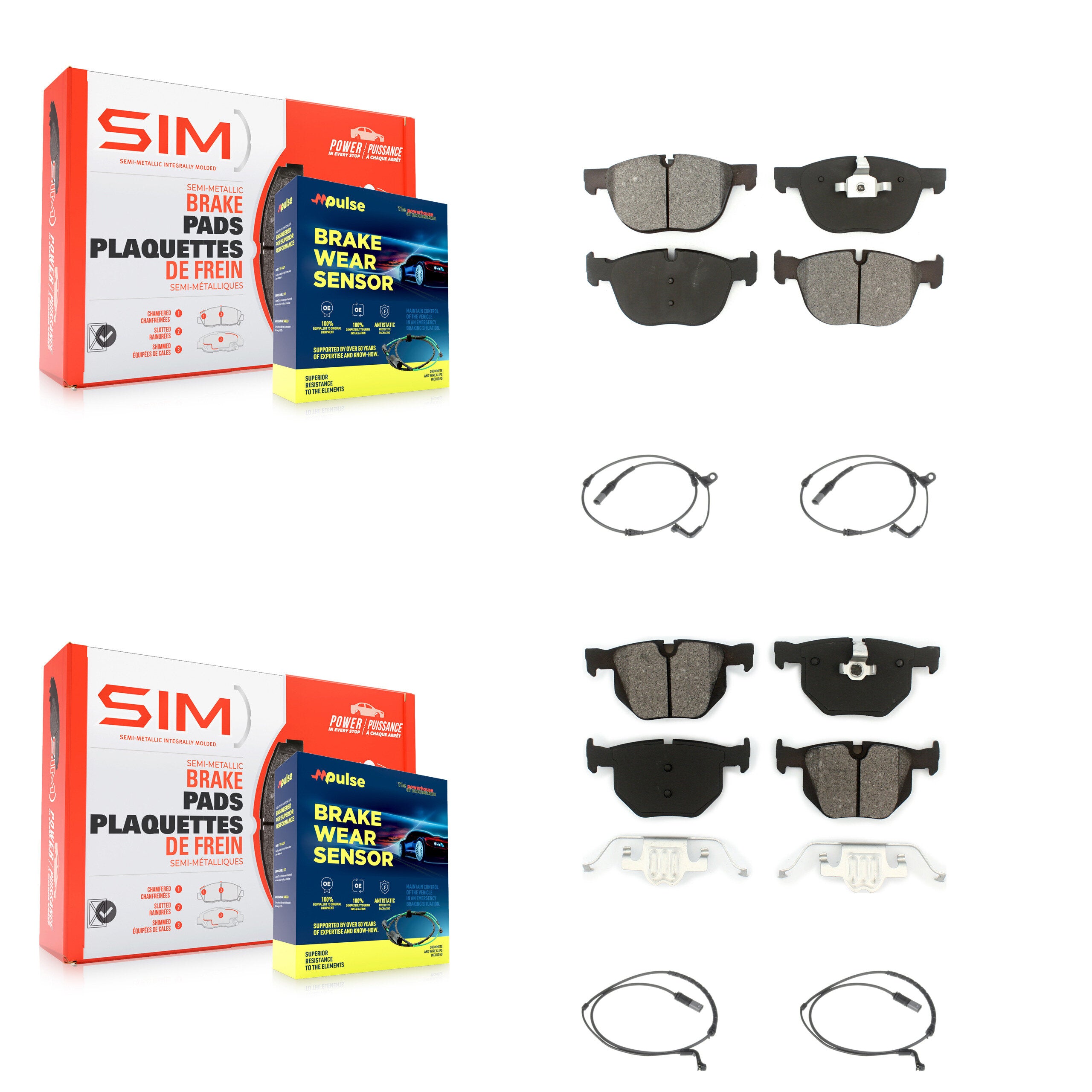 SIM KSW-100190 Disc Brake Pad for 2007-2010 BMW X6, BMW X5 - Front and Rear