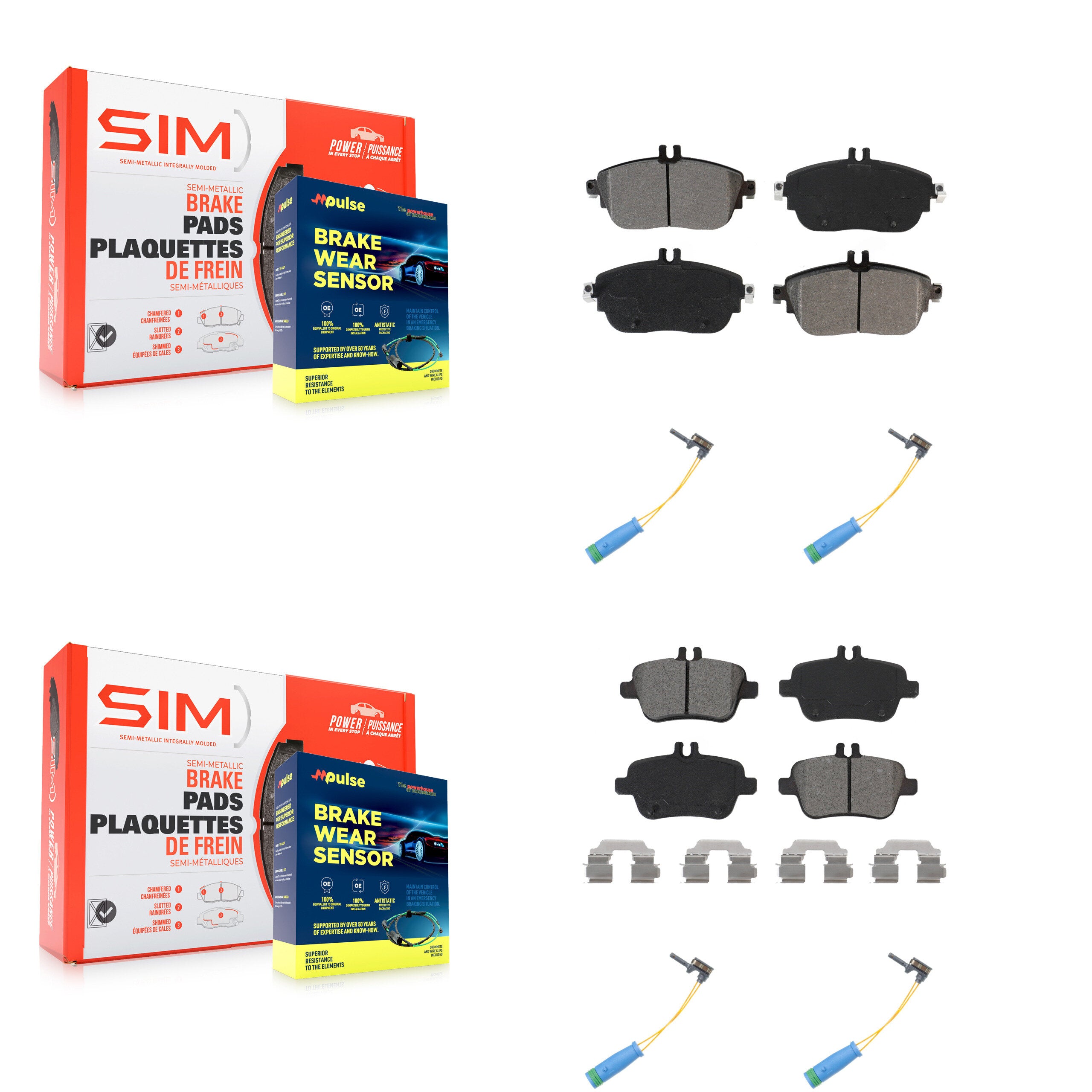 SIM KSW-100192 Disc Brake Pad for 2016-2019 Mercedes-Benz CLA250, Mercedes-Benz GLA250 - Front and Rear