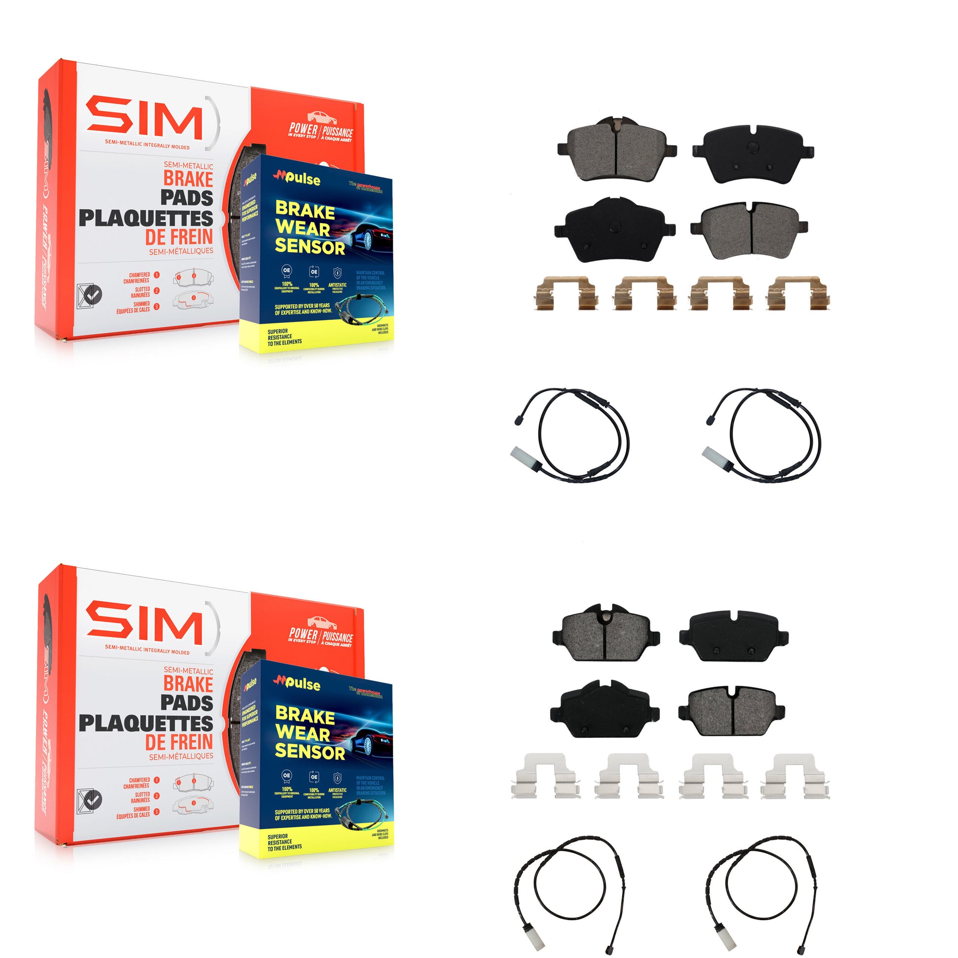 SIM KSW-100199 Disc Brake Pad for 2011-2016 Mini Cooper Paceman, Mini Cooper Countryman - Front and Rear