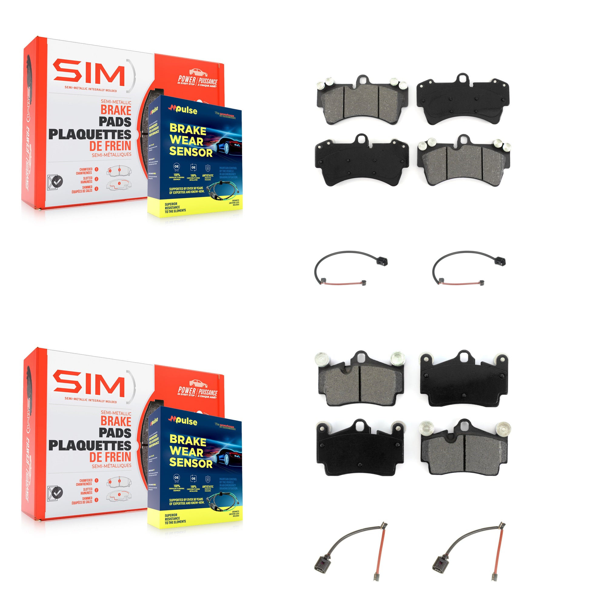 SIM KSW-100200 Disc Brake Pad for 2007-2015 Audi Q7, Porsche Cayenne - Front and Rear