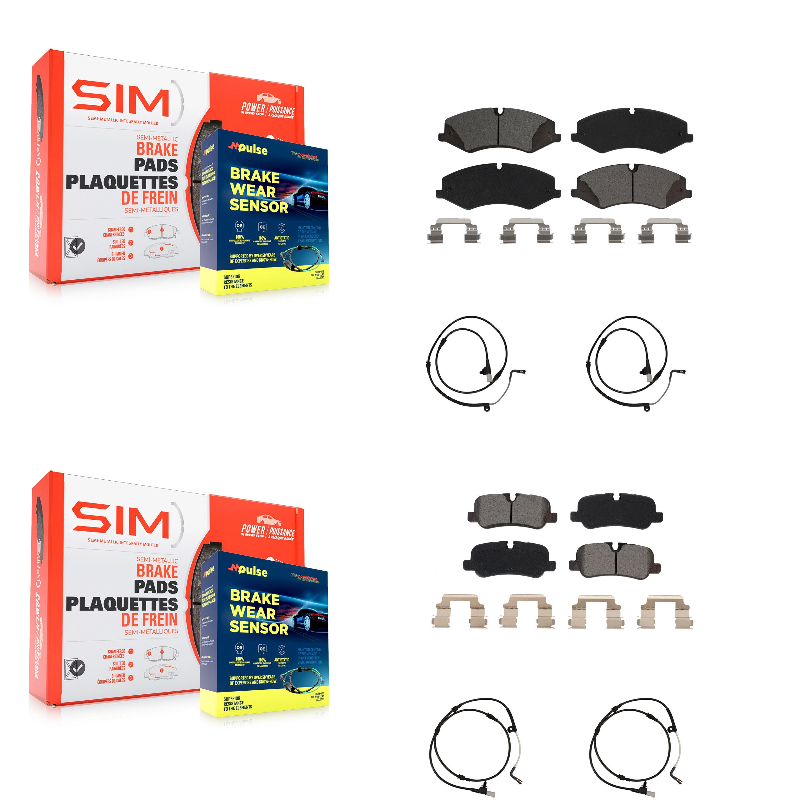 SIM KSW-100202 Disc Brake Pad for 2010-2013 Land Rover Range Rover Sport - Front and Rear
