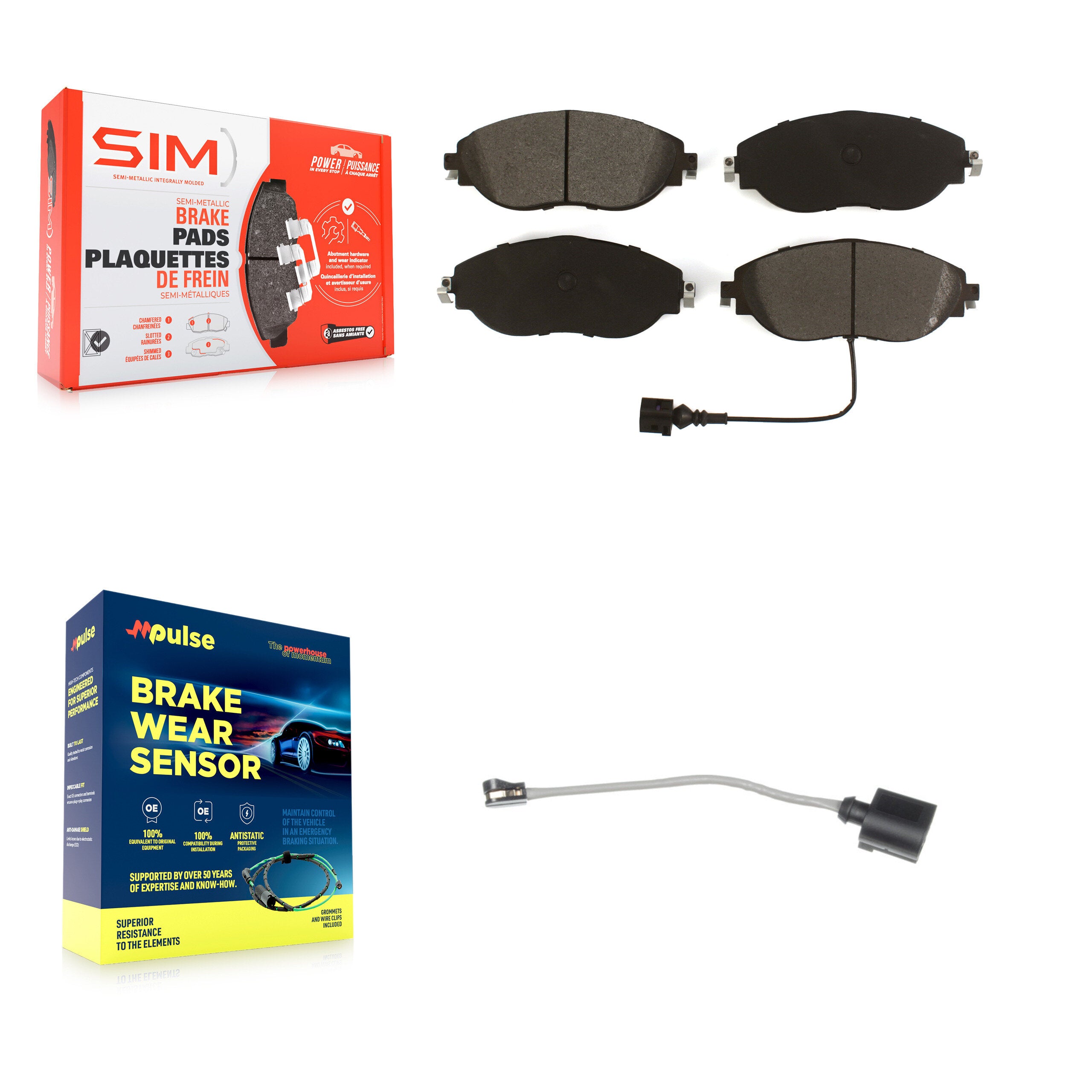 SIM KSW-100289 Disc Brake Pad for 2015-2024 Volkswagen Jetta, Audi Q3 and More - Front