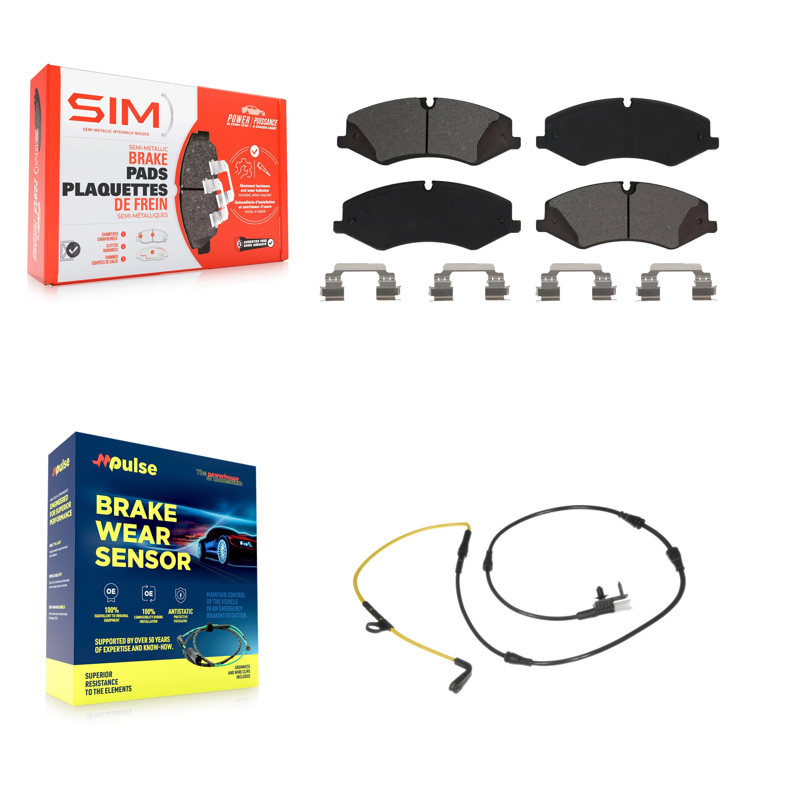 SIM KSW-100301 Disc Brake Pad for 2014-2017 Land Rover Discovery, Land Rover Range Rover, Land Rover Range Rover Sport - Front
