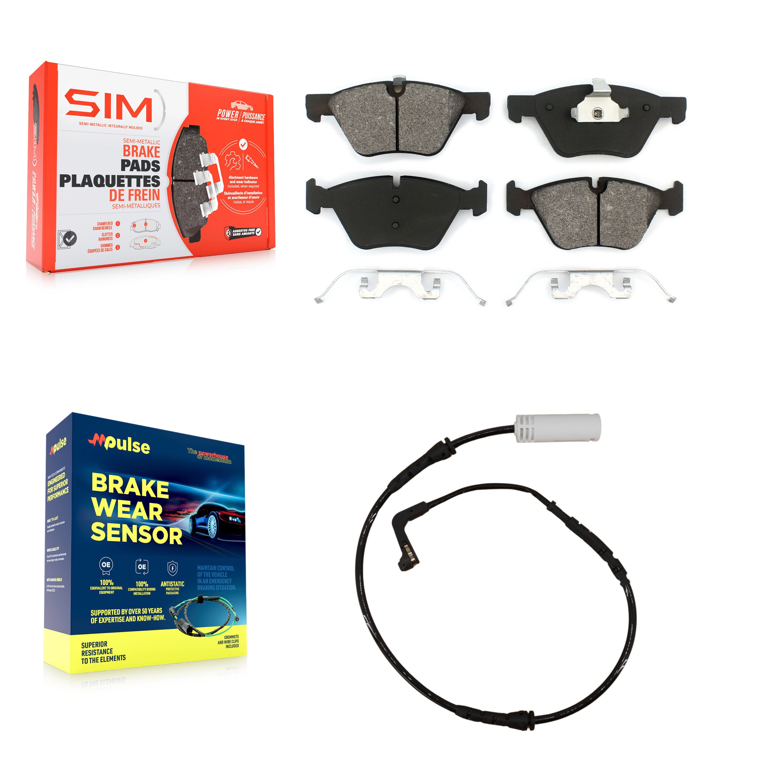 SIM KSW-100343 Disc Brake Pad for 2006-2010 BMW 128i, BMW 328i and More - Front