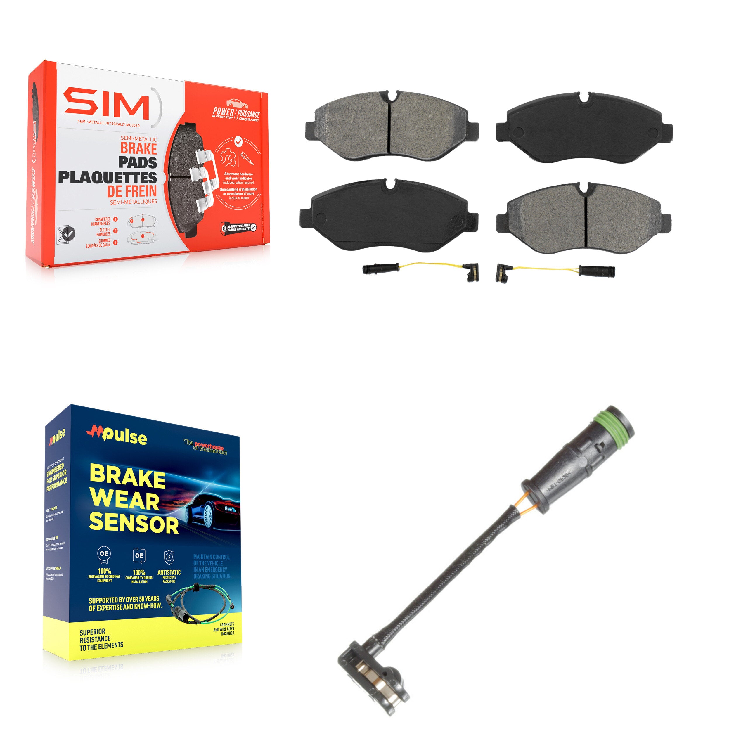 SIM KSW-100351 Disc Brake Pad for 2007-2023 Mercedes-Benz Metris, Mercedes-Benz Sprinter 2500 and More - Front