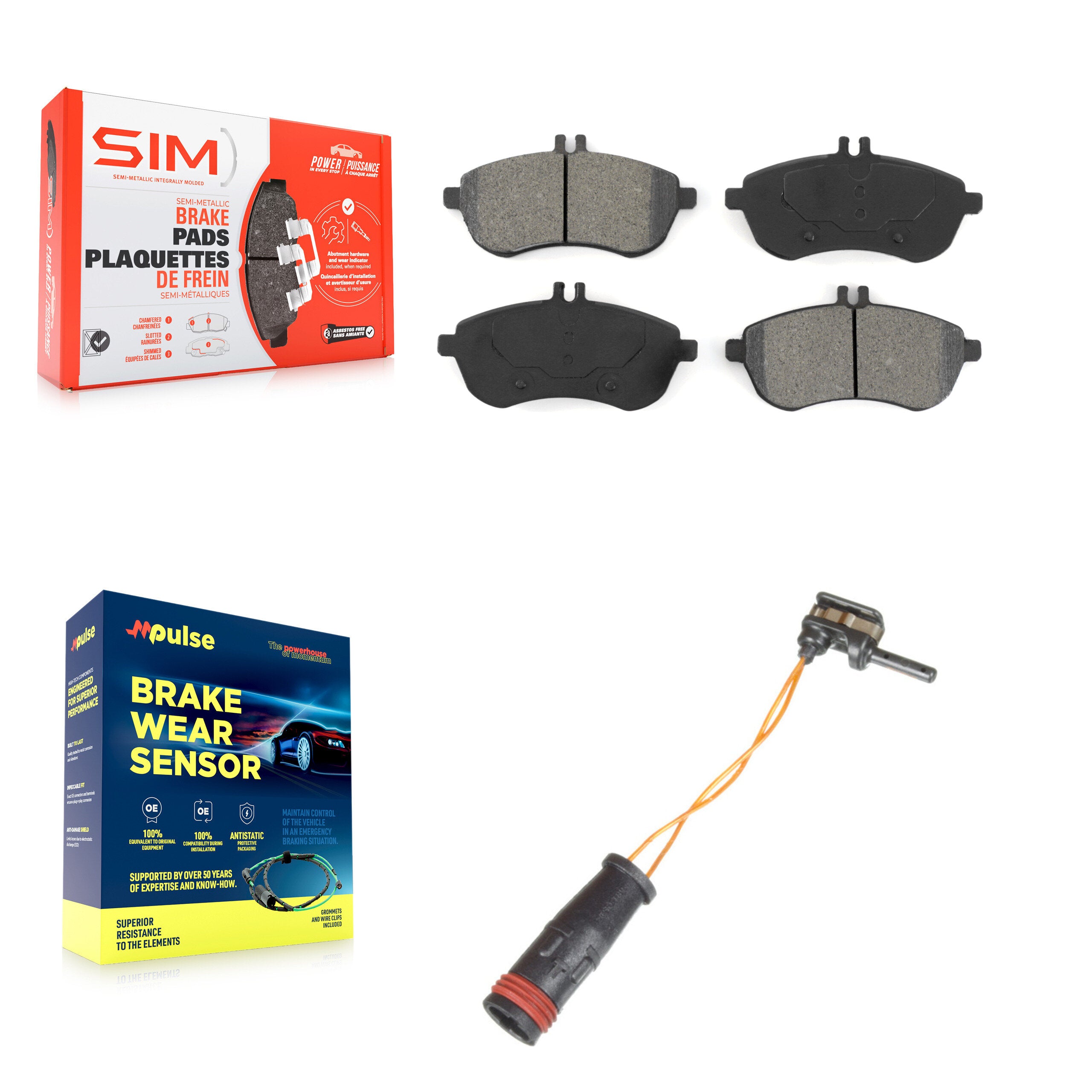SIM KSW-100363 Disc Brake Pad for 2008-2015 Mercedes-Benz C250, Mercedes-Benz C300 and More - Front