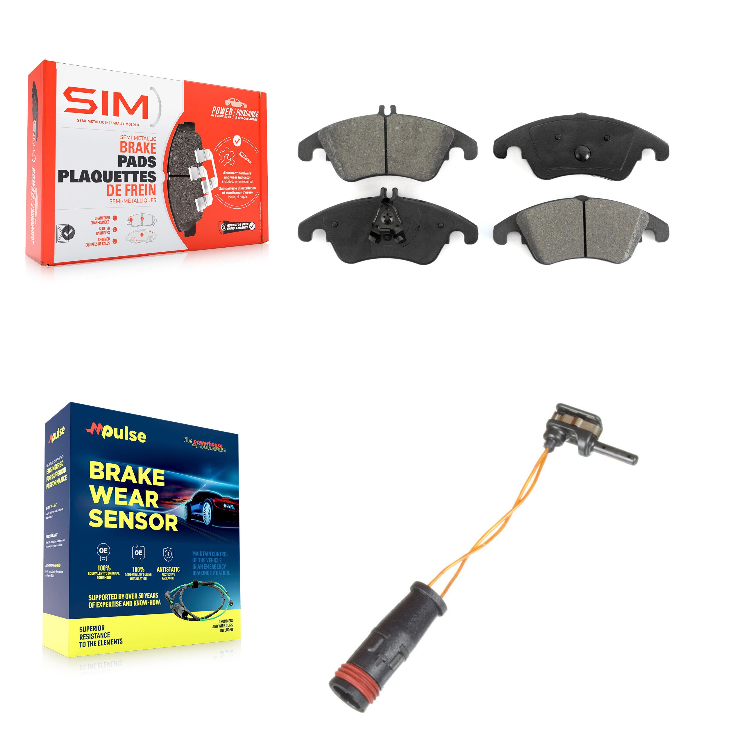 SIM KSW-100364 Disc Brake Pad for 2008-2020 Mercedes-Benz SLC300, Mercedes-Benz E400 and More - Front
