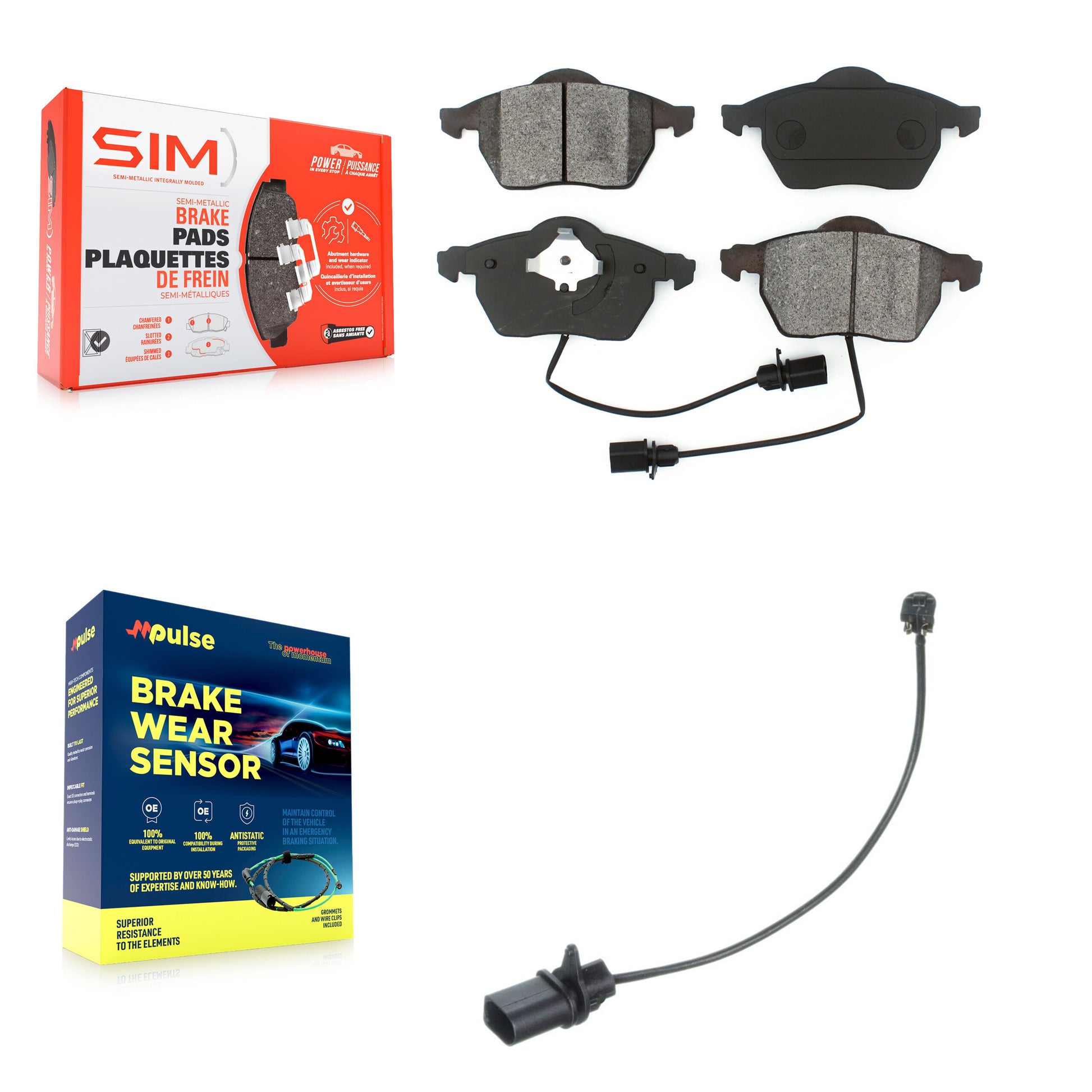 SIM KSW-100372 Disc Brake Pad for 2001-2005 Volkswagen Passat - Front