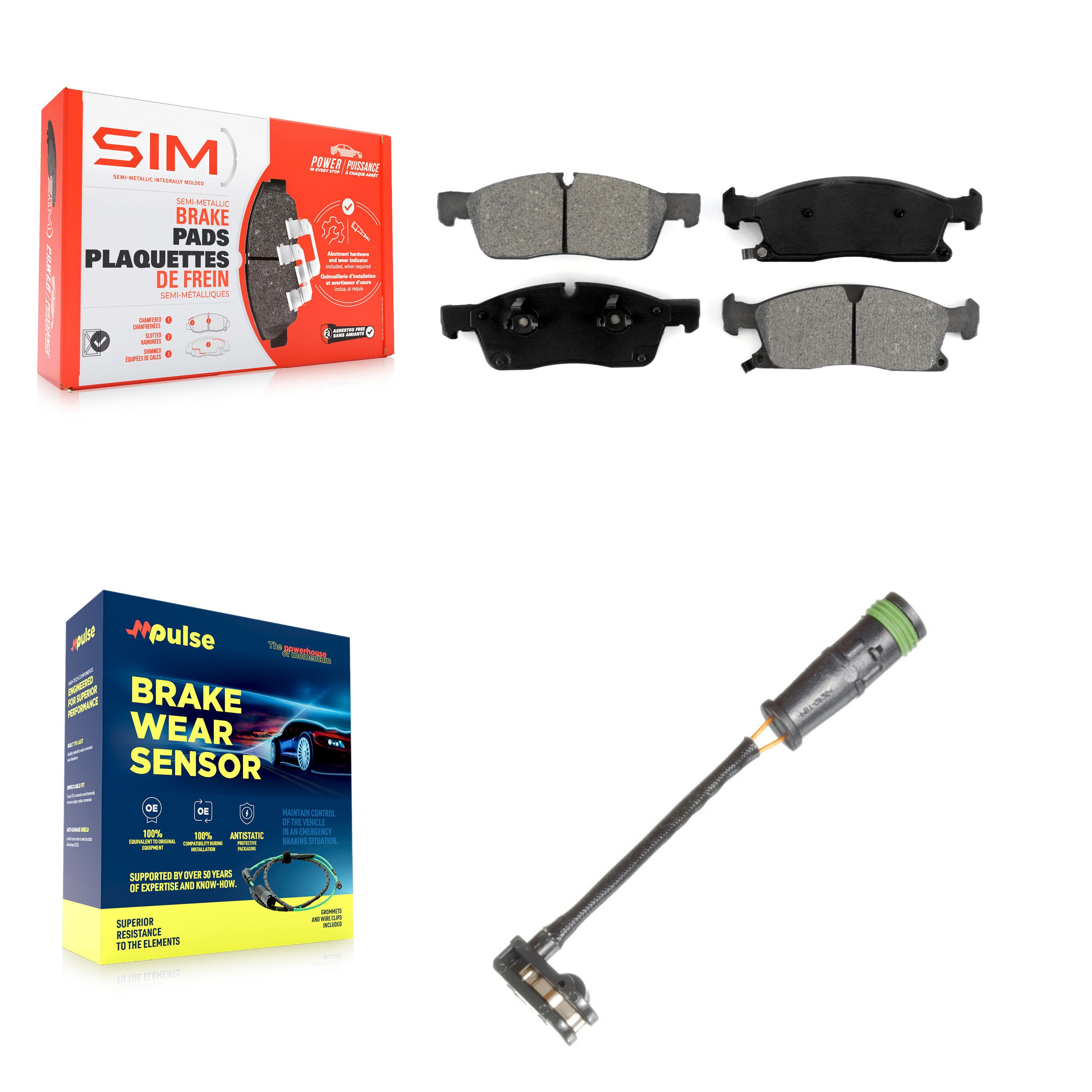 SIM KSW-100375 Disc Brake Pad for 2013-2019 Mercedes-Benz GLE400, Mercedes-Benz GLS450 and More - Front