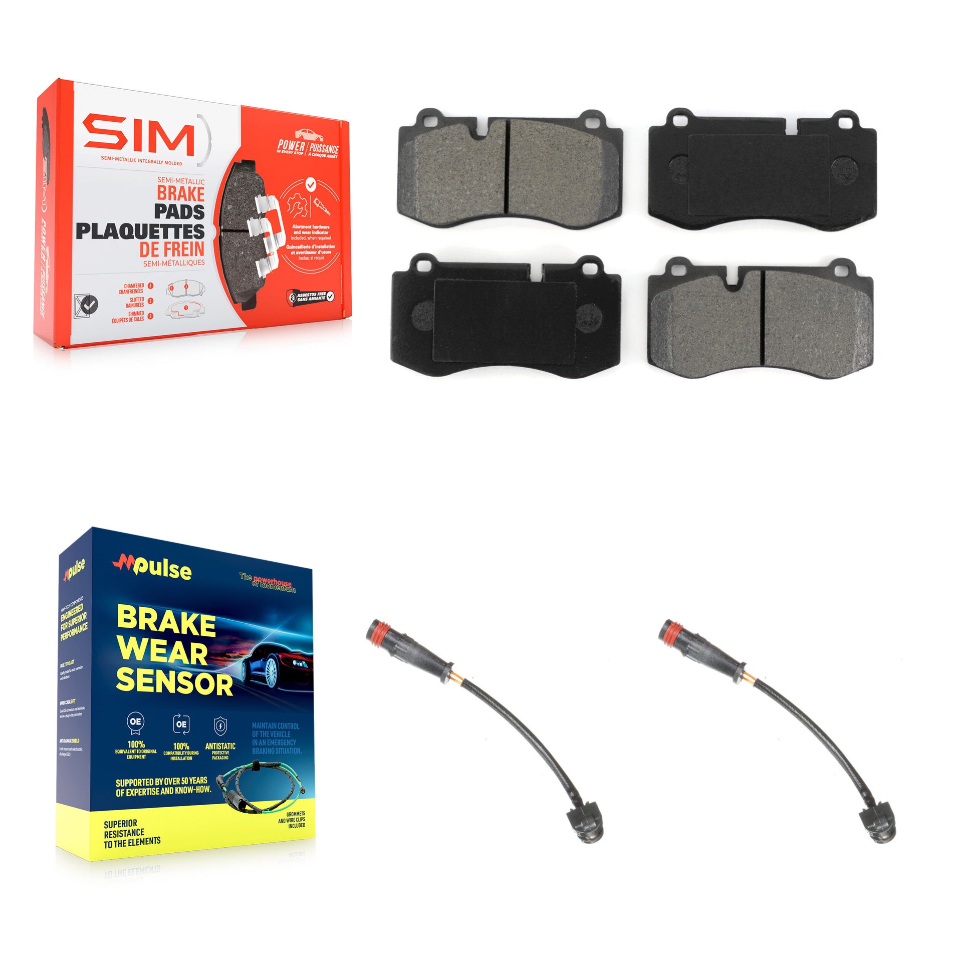 SIM KSW-100419 Disc Brake Pad for 2007-2014 Mercedes-Benz CL600, Mercedes-Benz S350 and More - Front