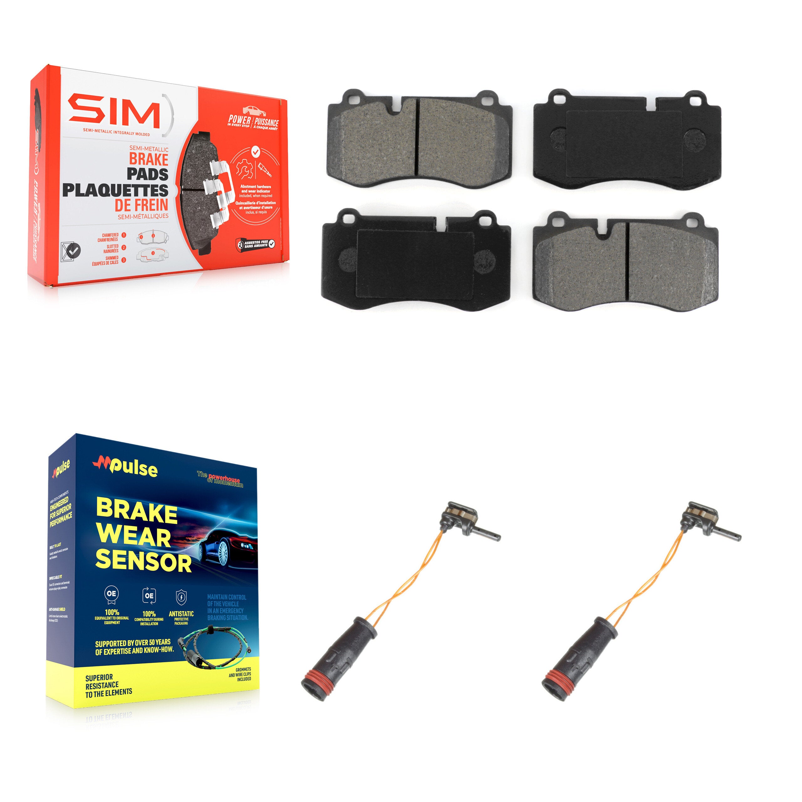 SIM KSW-100420 Disc Brake Pad for 2007-2014 Mercedes-Benz S350, Mercedes-Benz CL550, Mercedes-Benz SL550 - Front