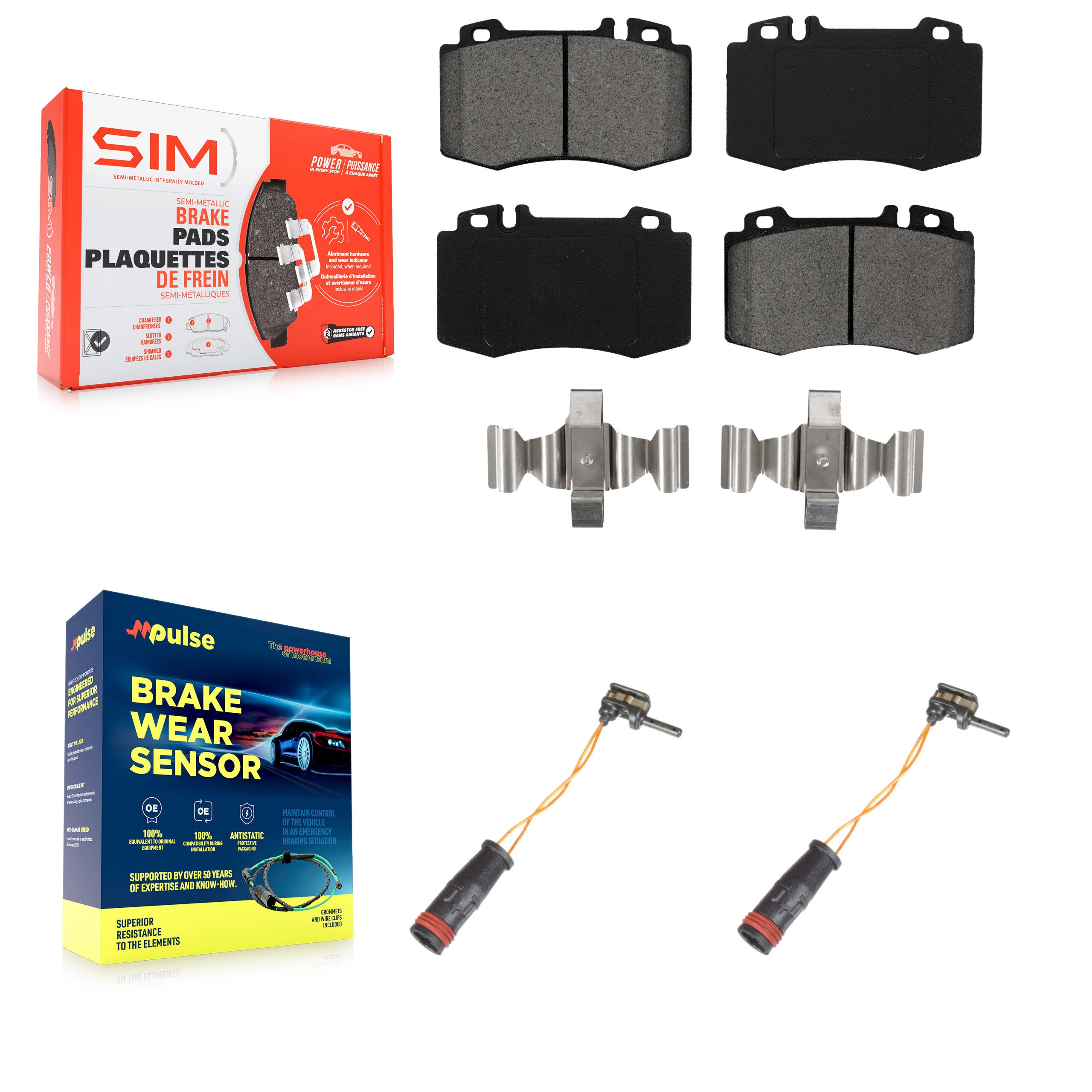 SIM KSW-100422 Disc Brake Pad for 2000-2009 Mercedes-Benz C55 AMG, Mercedes-Benz E350 and More - Front