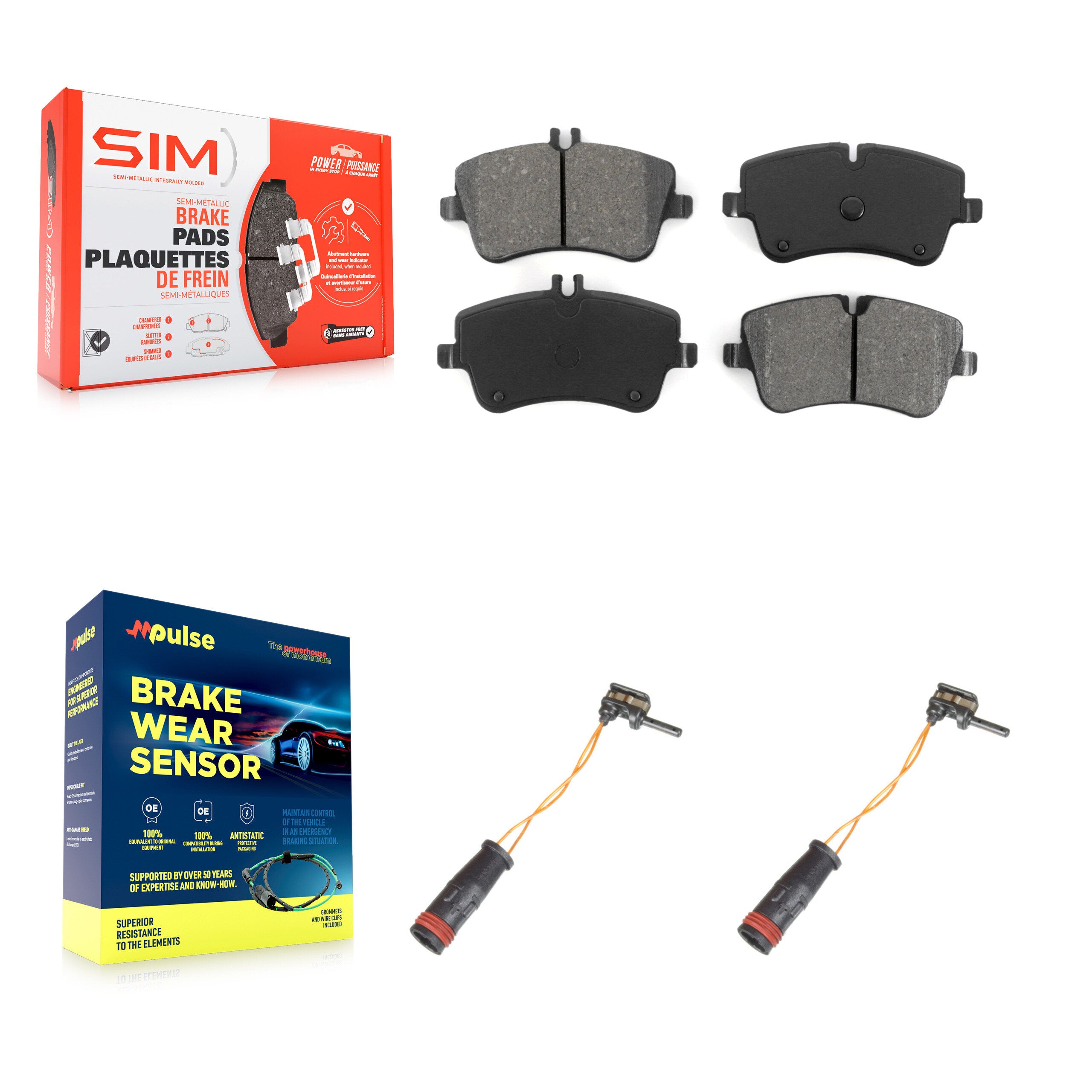 SIM KSW-100454 Disc Brake Pad for 2001-2011 Mercedes-Benz SLK300, Mercedes-Benz C280 and More - Front