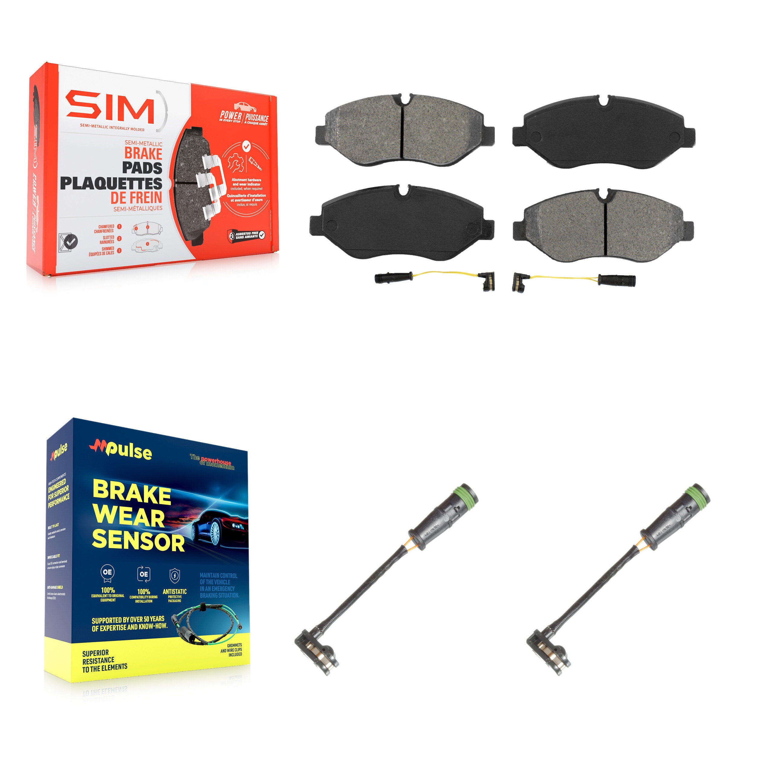 SIM KSW-100469 Disc Brake Pad for 2007-2023 Mercedes-Benz Metris, Mercedes-Benz Sprinter 2500 and More - Front