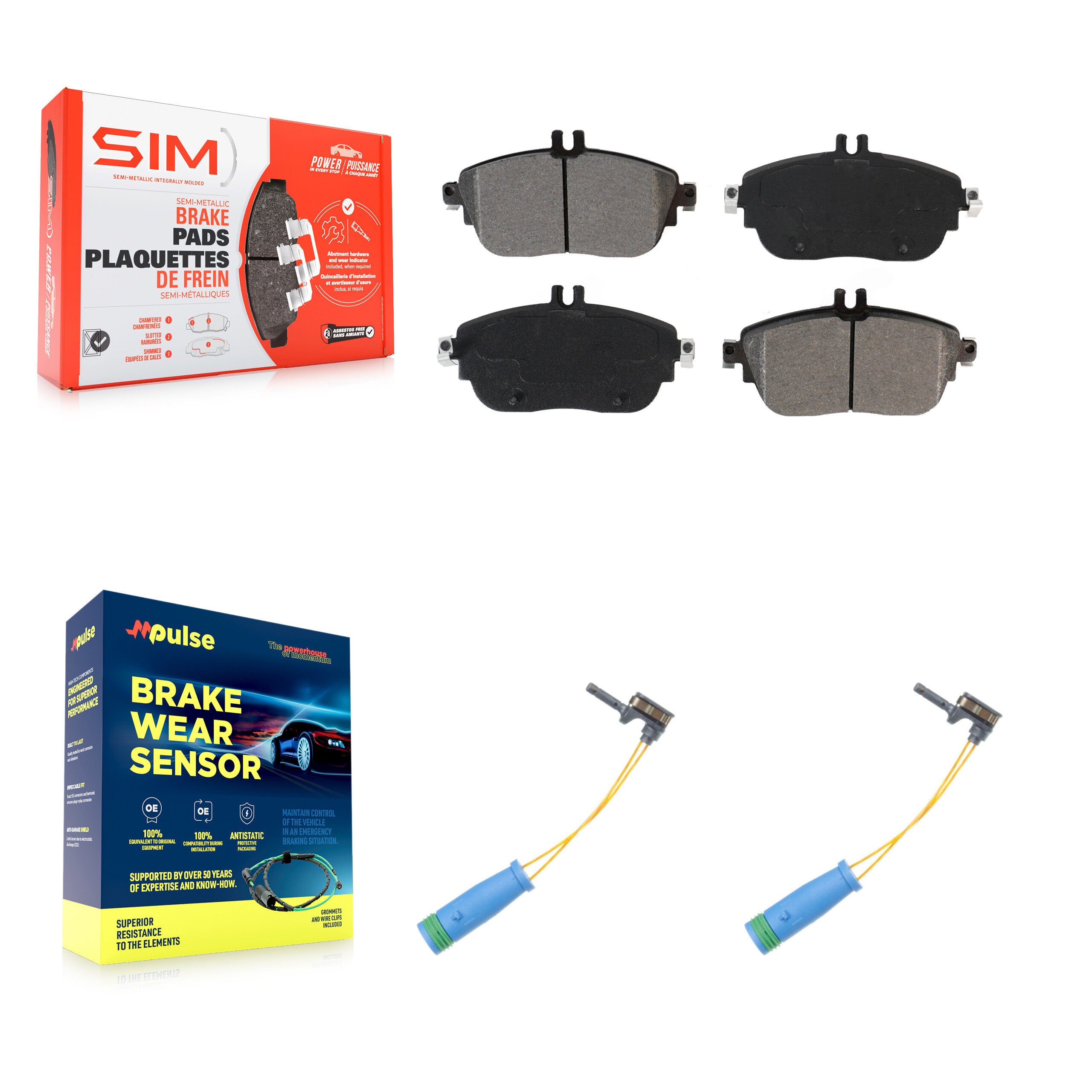 SIM KSW-100472 Disc Brake Pad for 2013-2020 Mercedes-Benz CLA250, Mercedes-Benz B250e and More - Front
