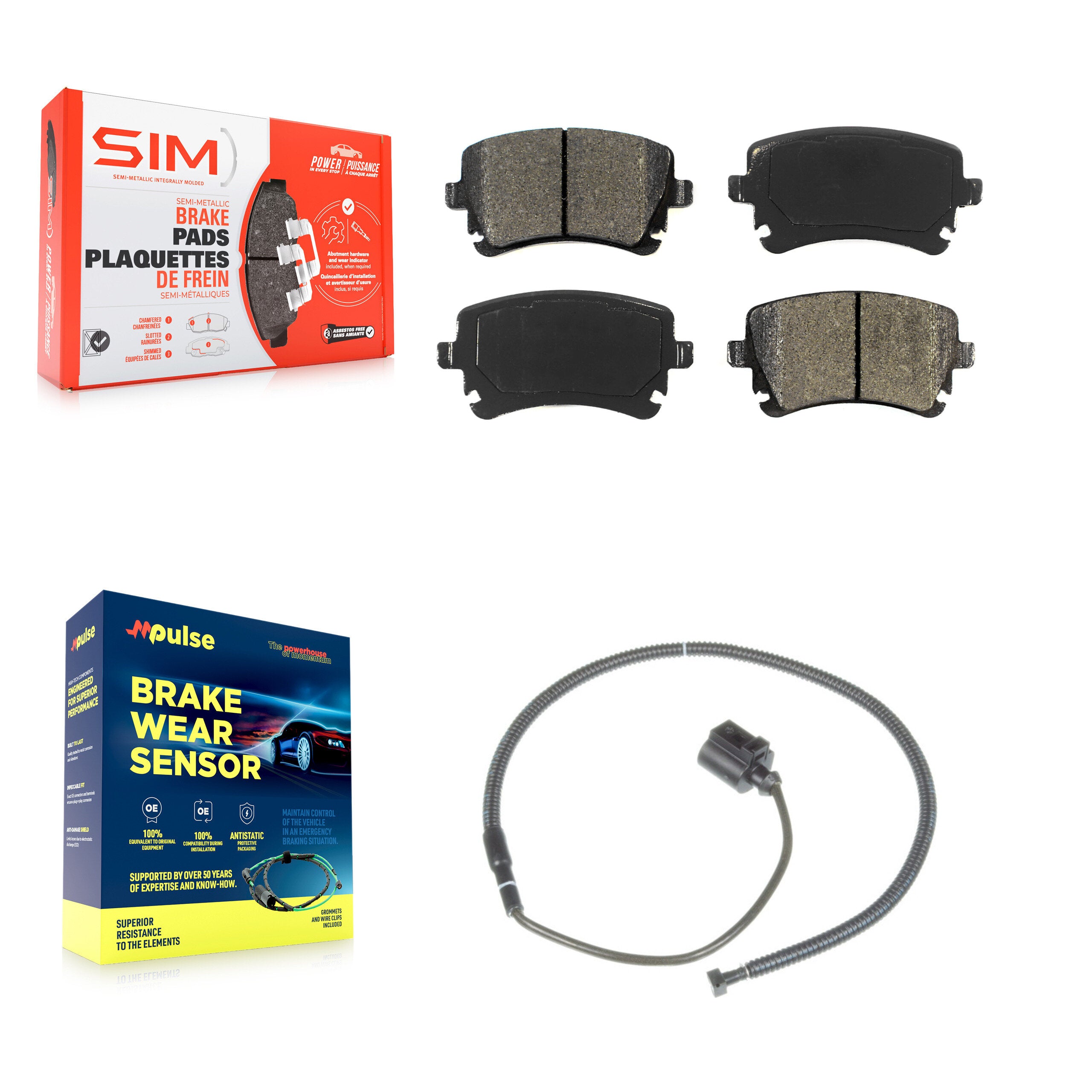 SIM KSW-100503 Disc Brake Pad for 2004-2011 Audi S6, Volkswagen Phaeton - Rear