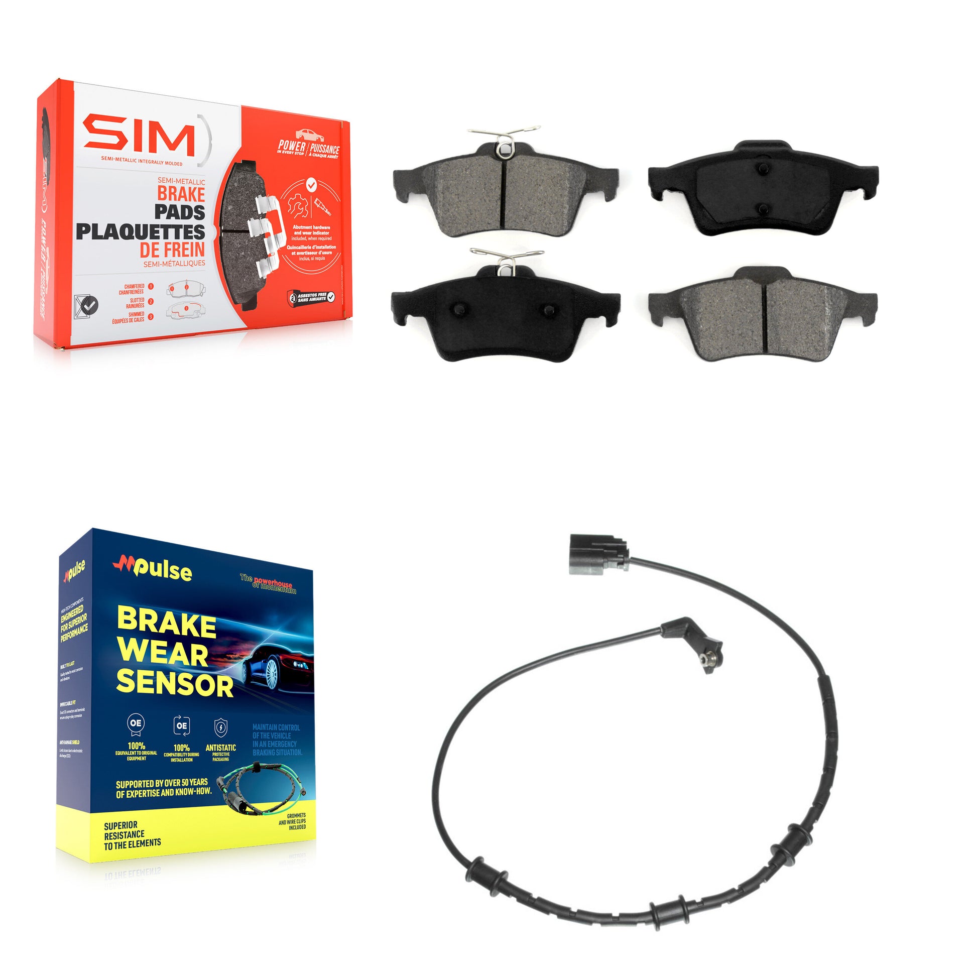 SIM KSW-100507 Disc Brake Pad for 2009-2015 Jaguar XF, Jaguar XJ and More - Rear